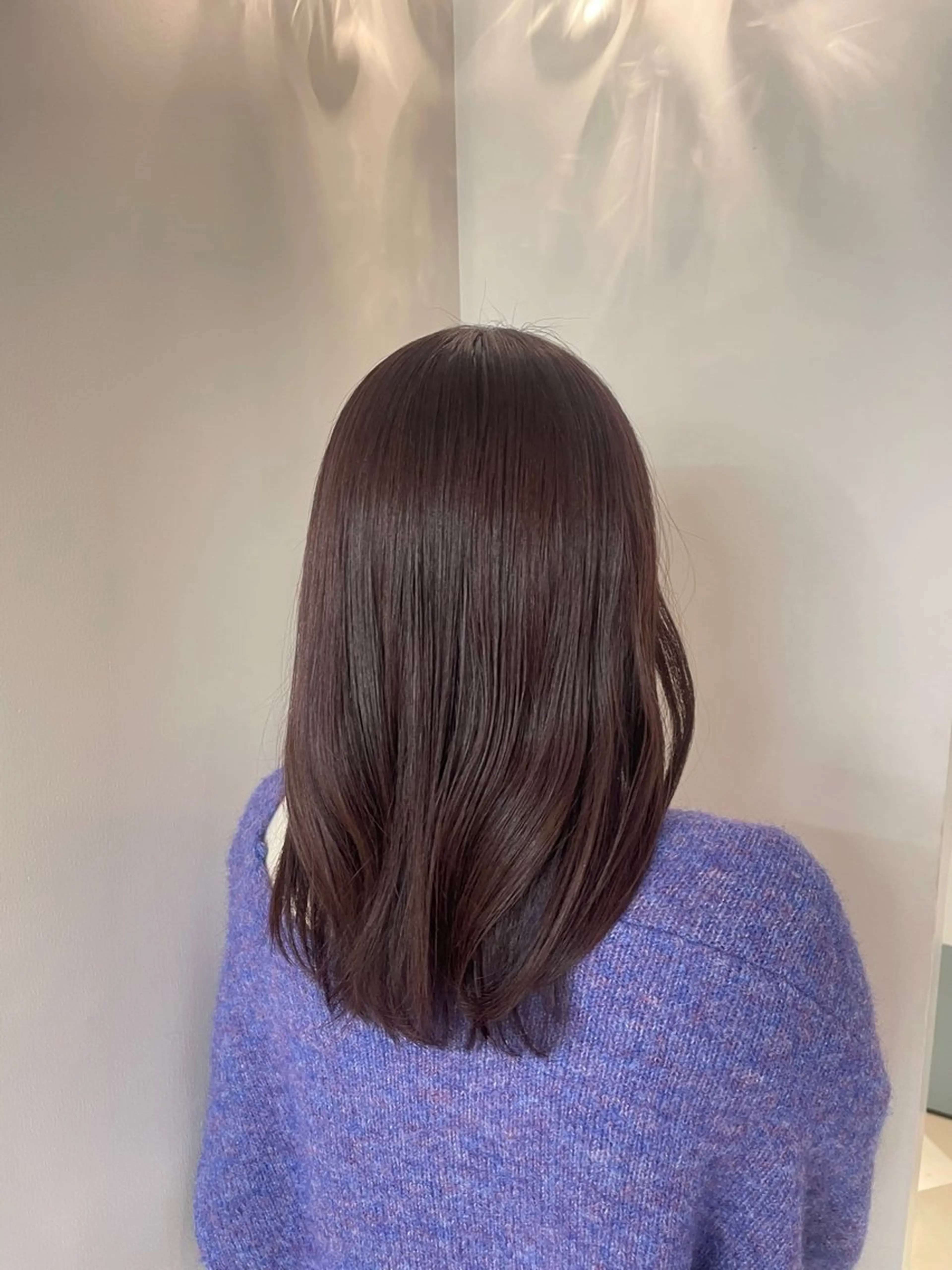 ミディアム カラー パーマ ミディアムパーマ レイヤーカット 森山 陽菜のヘアスタイル