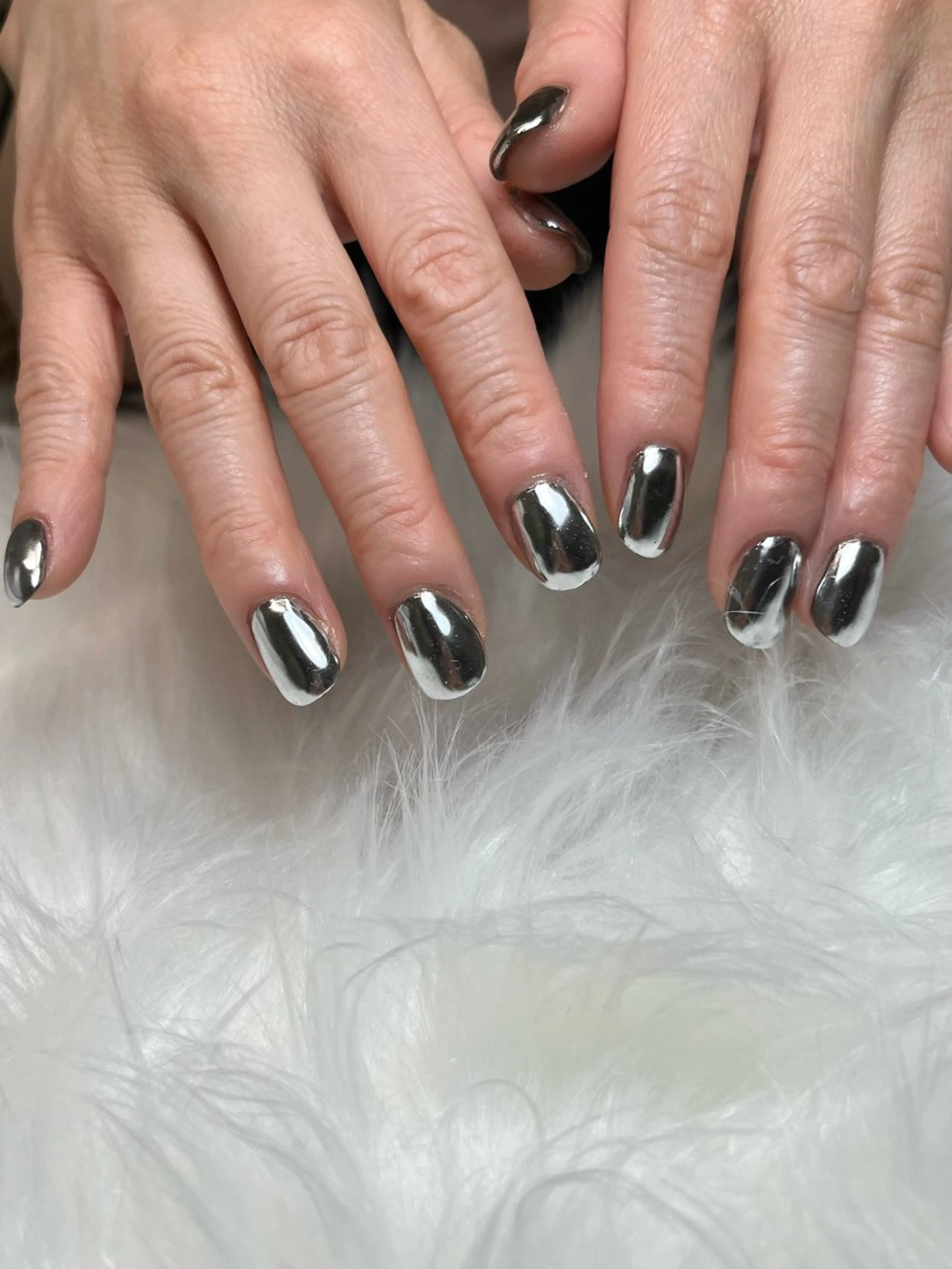 ネイル シルバー ハンドネイル nail salon epeのネイルデザイン
