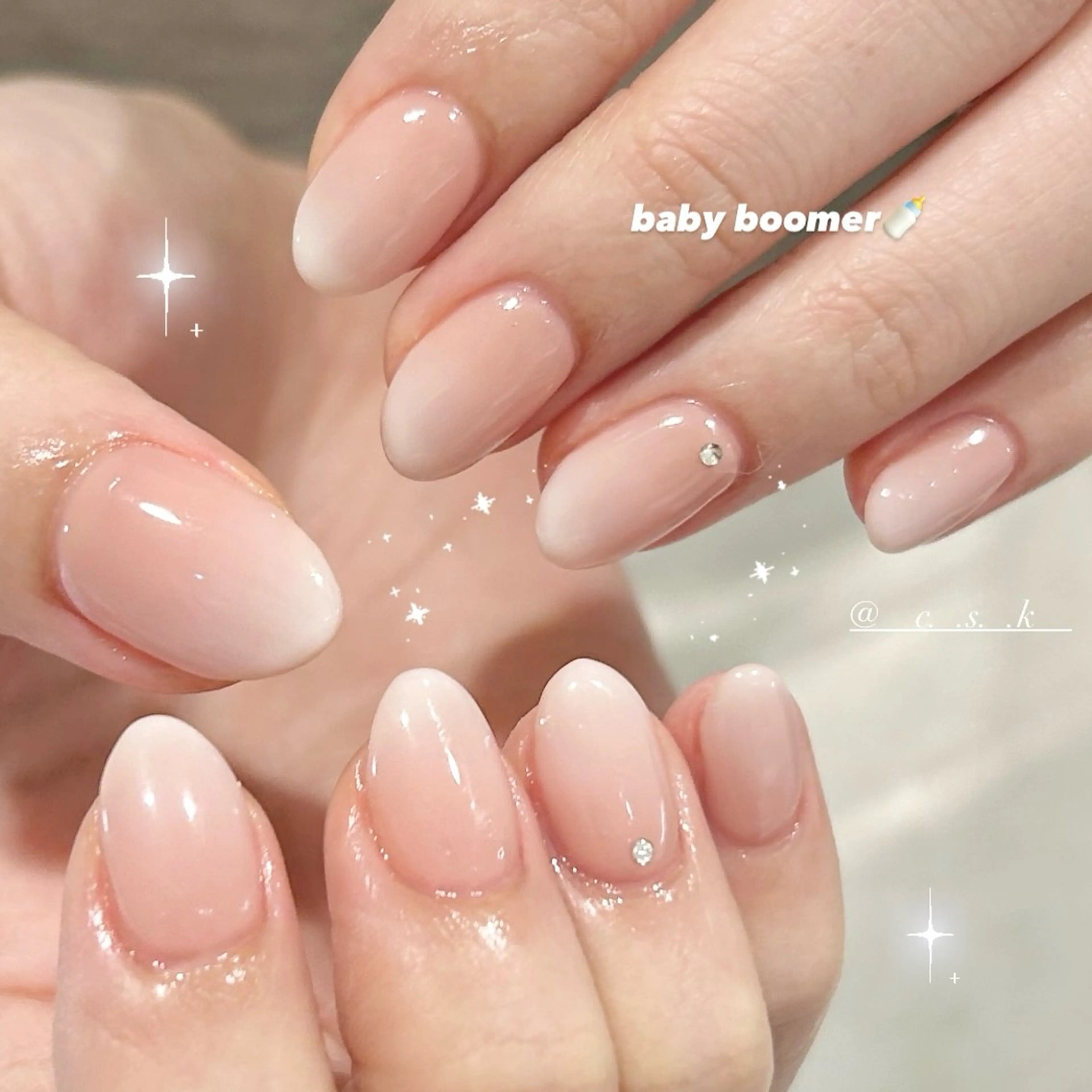 ネイル シンプルネイル ハンドネイル 🎀チーク/ちゅるん 🫧chisa🎀のネイルデザイン