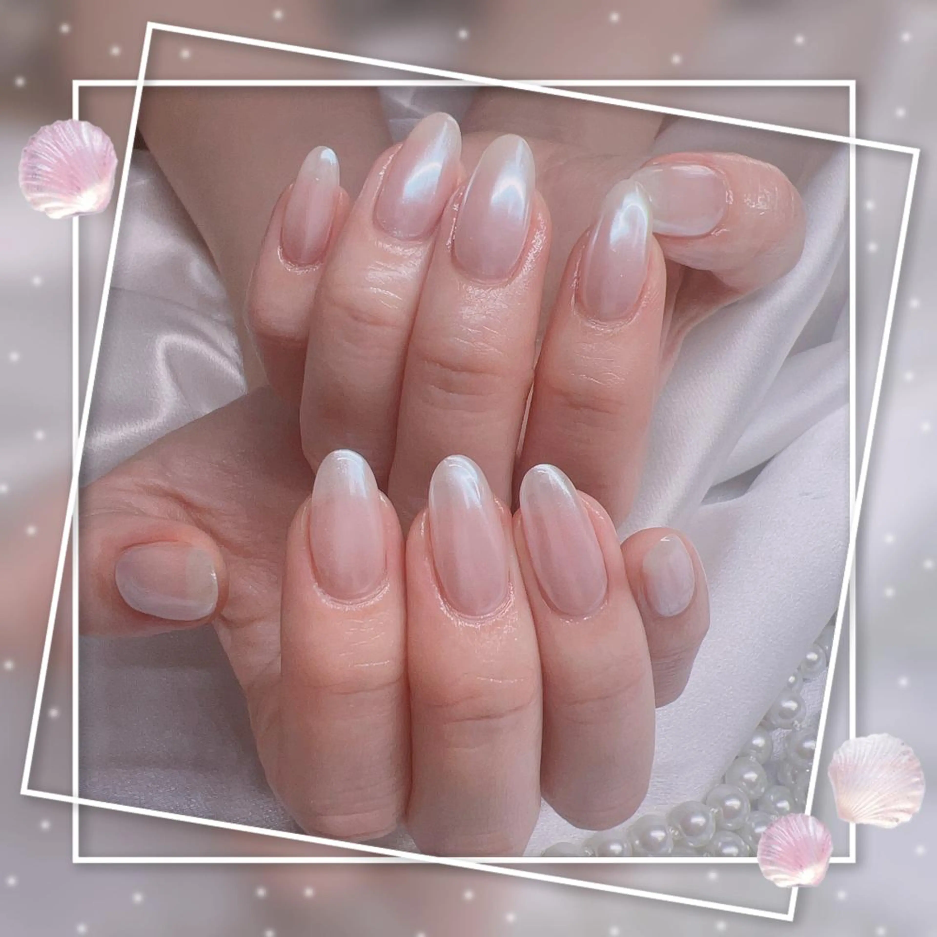 ネイル フレンチネイル キラキラネイル 韓国ネイル マグネットネイル マグネットフレンチ Chill Nailsalonのネイルデザイン