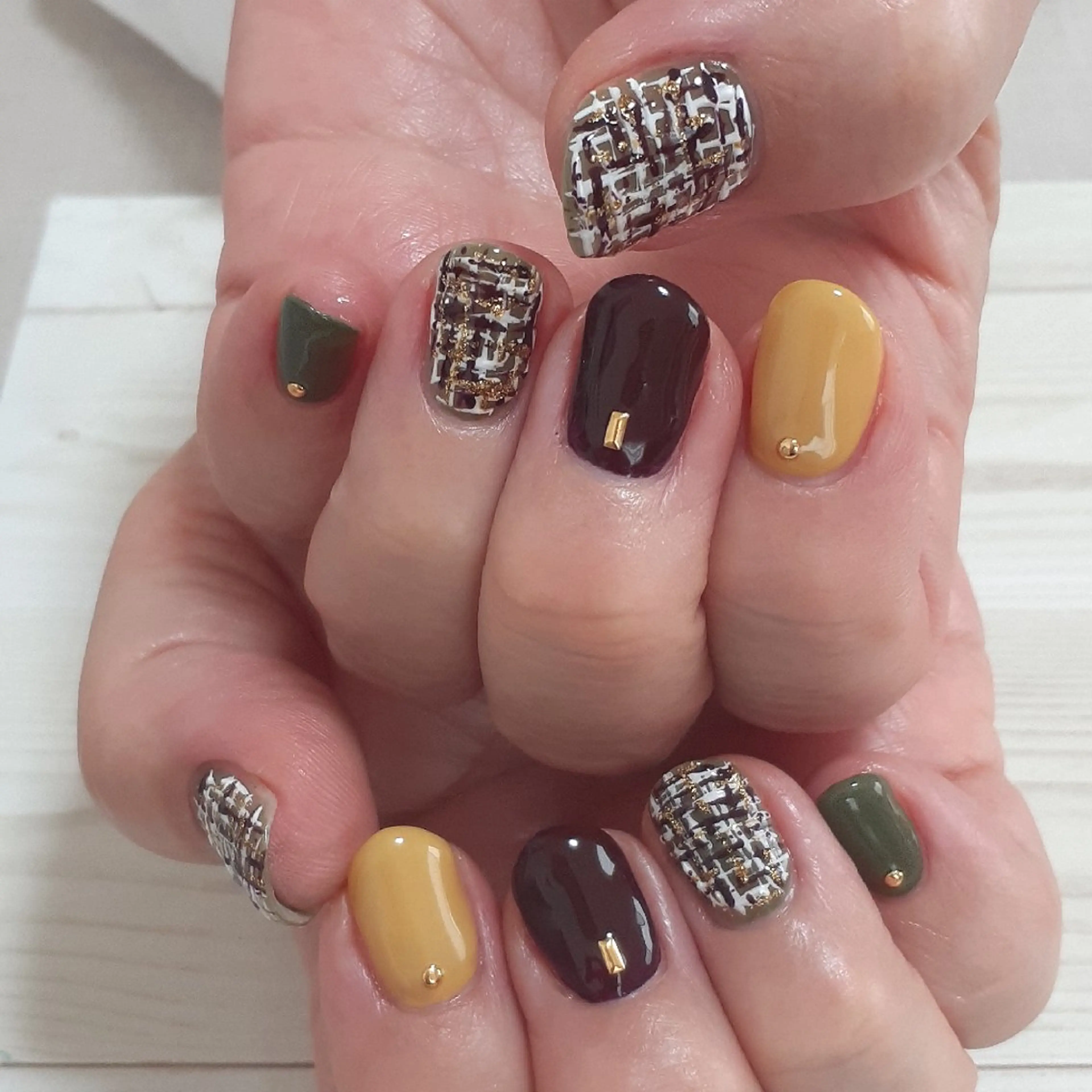 ネイル ツイードネイル ハンドネイル 池元 真由美のネイルデザイン