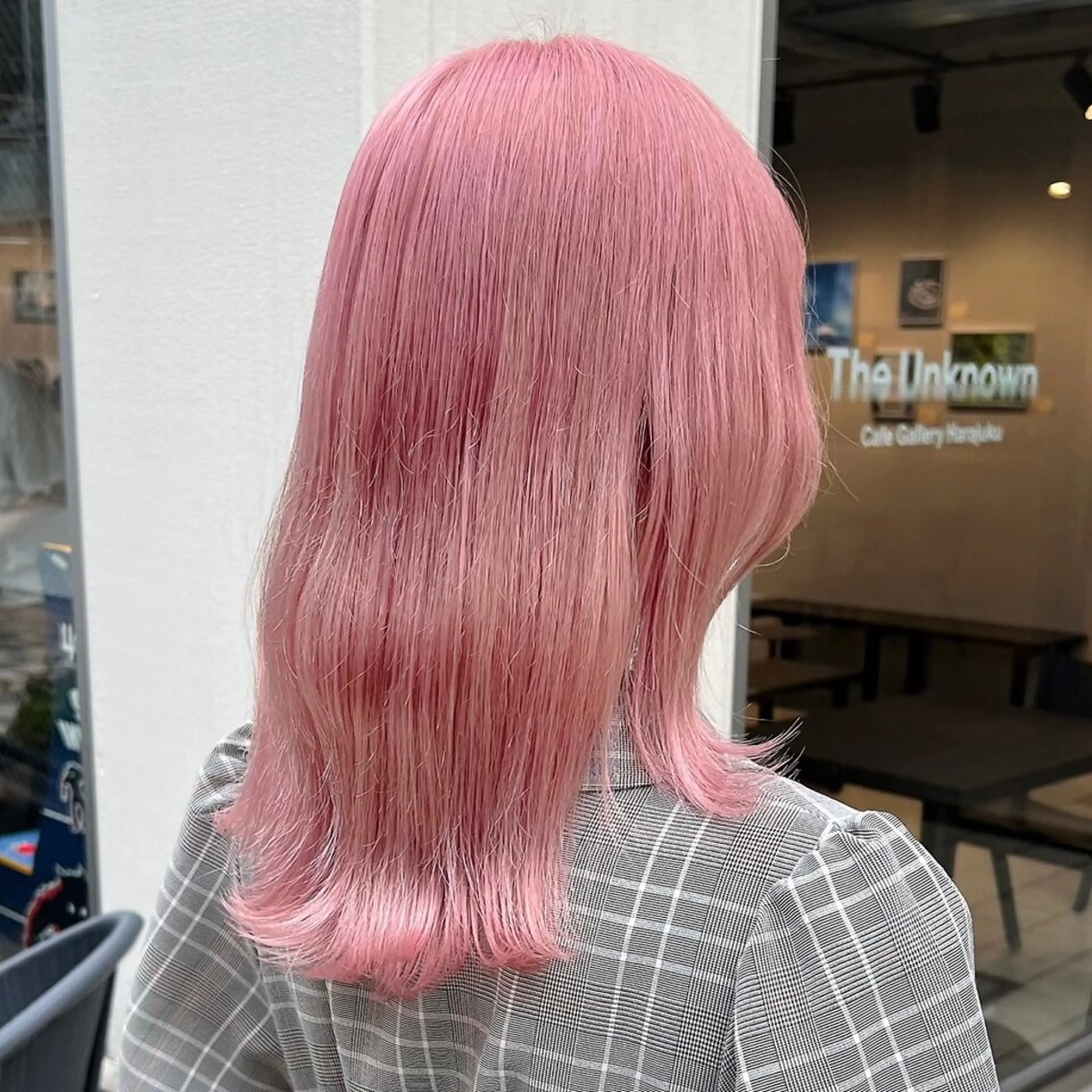セミロング カラー ブリーチ ハイトーンカラー ピンクカラー ホワイトピンク 💖ブリーチ/暖色 𝐘𝐮𝐢💖のヘアスタイル