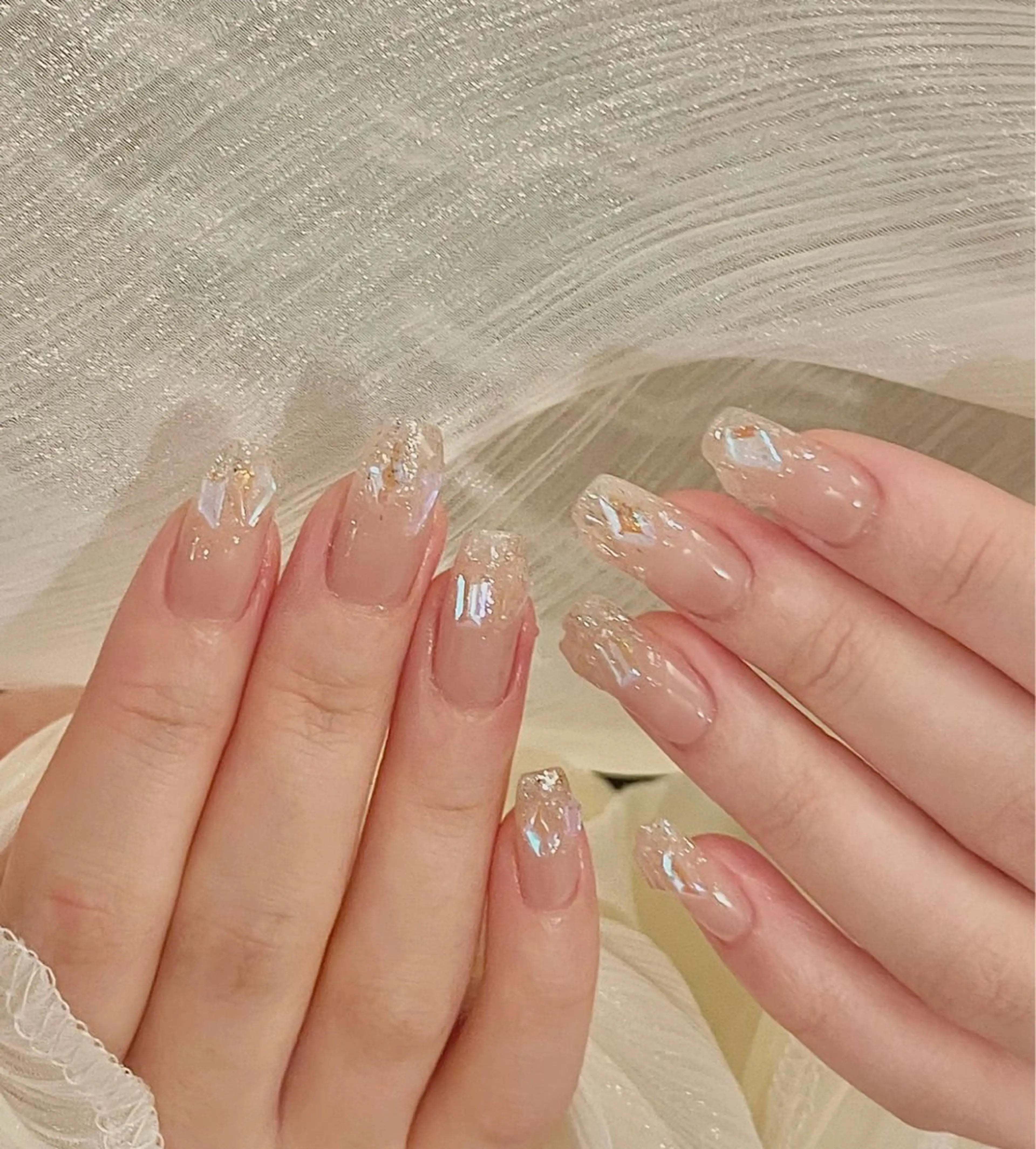 🧊夏人気！うるツヤ氷ネイルの写真