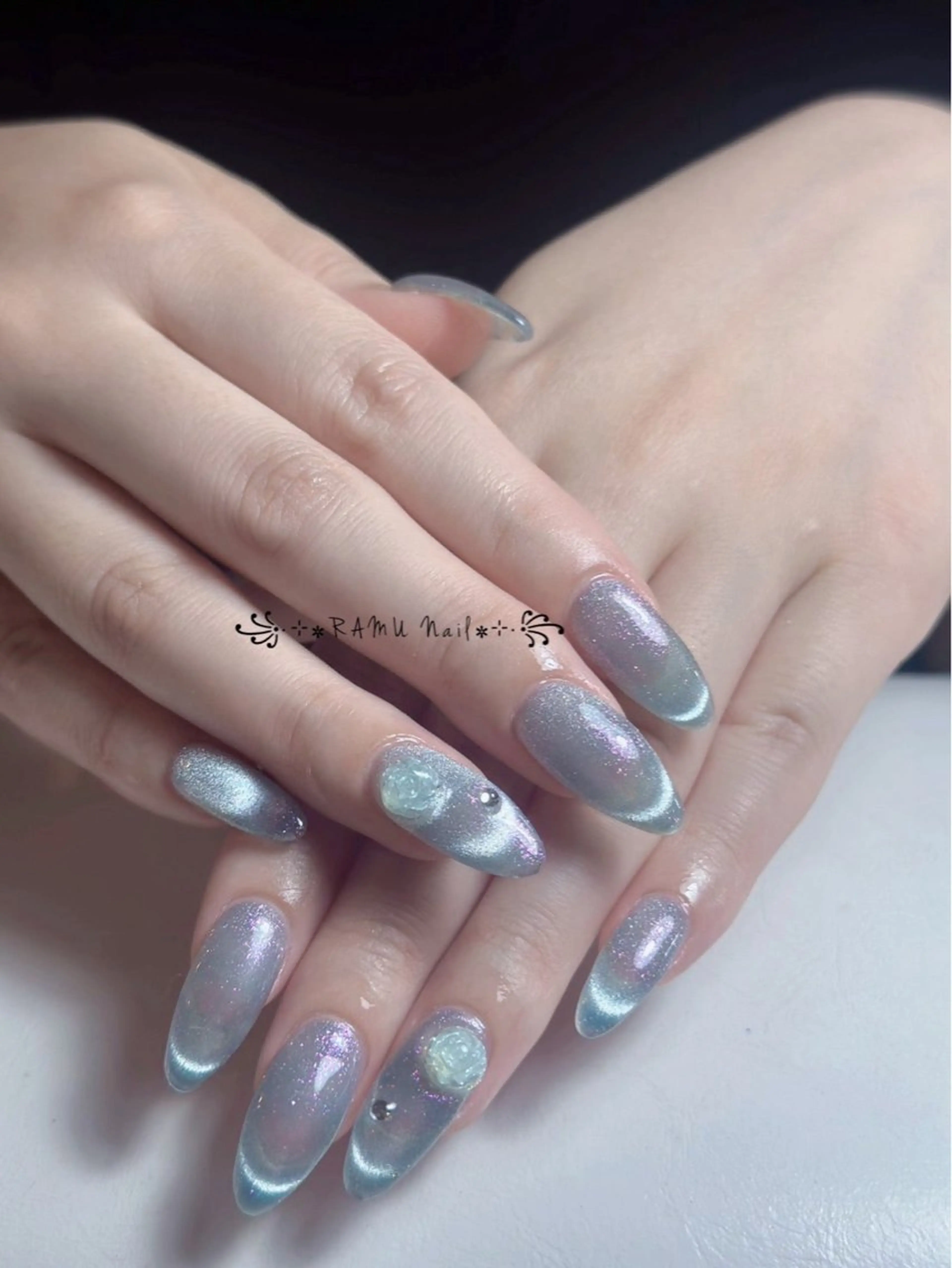 ネイル チークネイル フレンチネイル グラデーション キラキラネイル 韓国ネイル ハンドネイル RAMU_Nail 池袋店のネイルデザイン