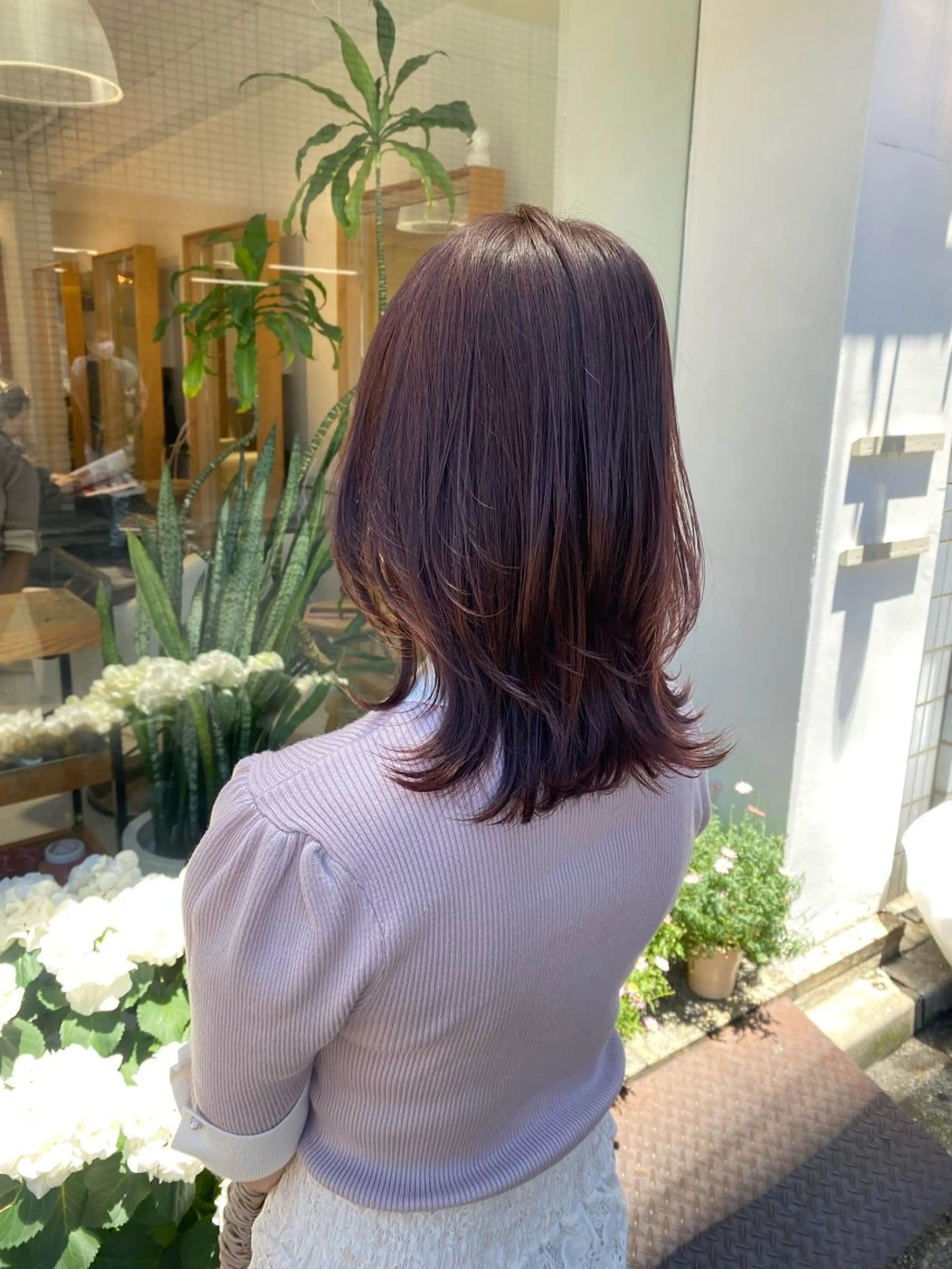ミディアム カラー カット ヘアカラー トリートメント 安永 涼のヘアスタイル