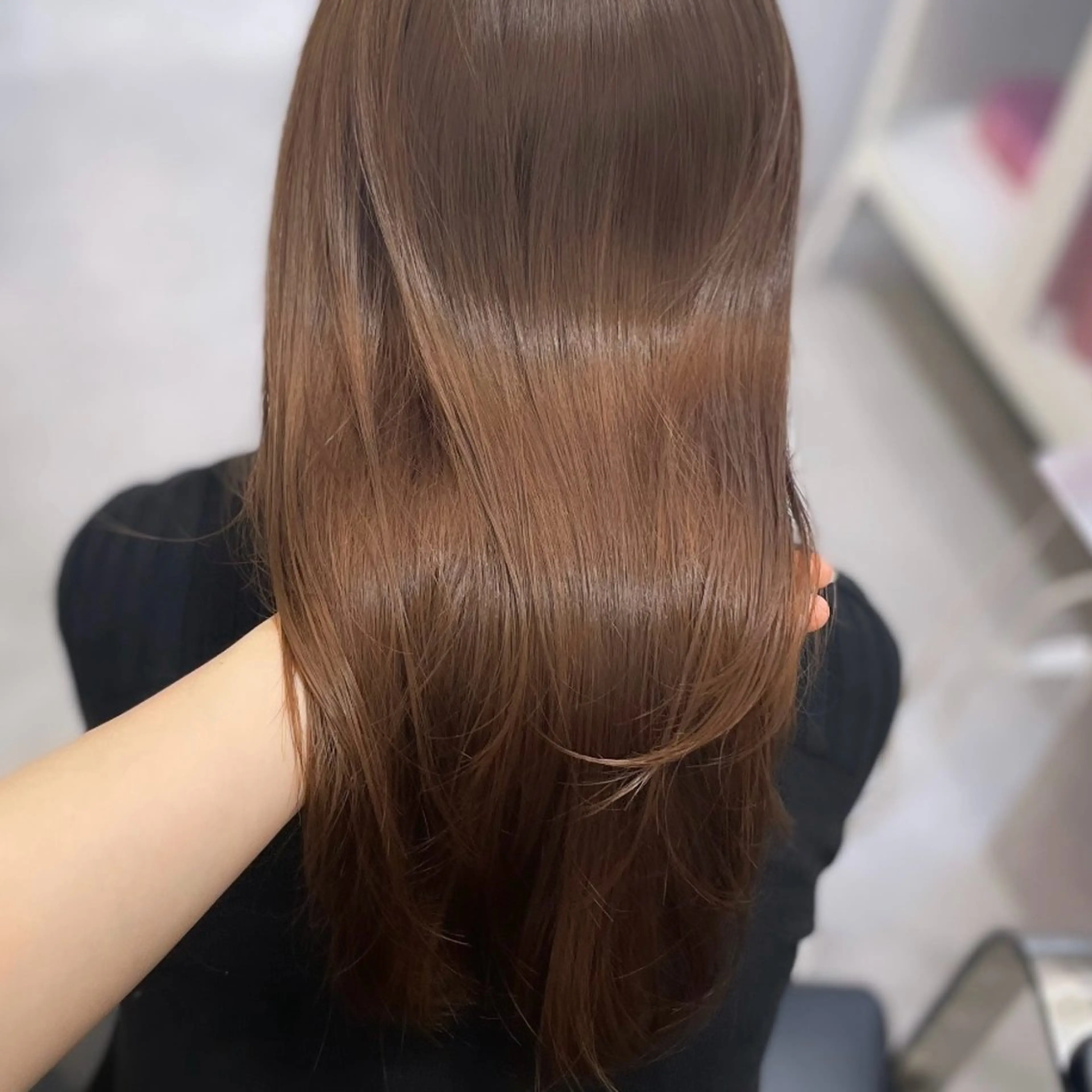セミロング カラー グレージュ 髪質改善 レイヤーカット カット ヘアカラー Rui/透明感カラー 暖色/レイヤーカットのヘアスタイル