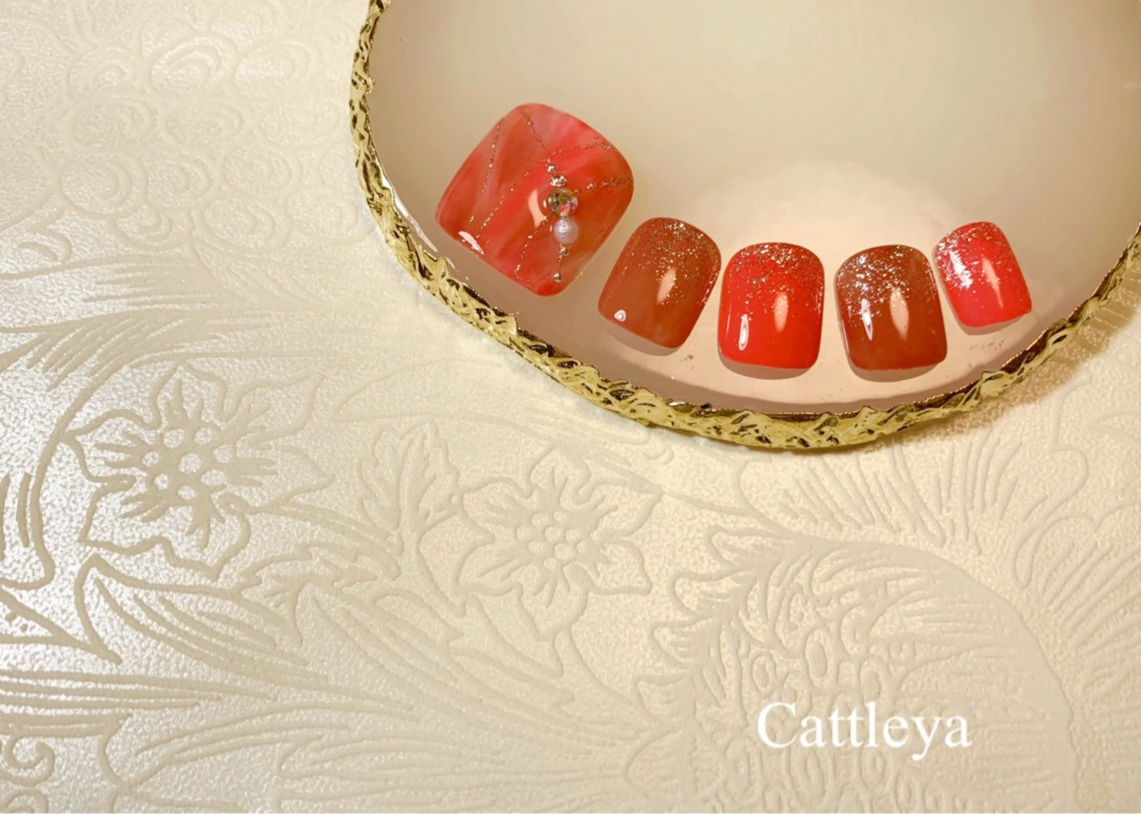 ネイル フットネイル ニュアンスネイル Cattleya カトレアのネイルデザイン
