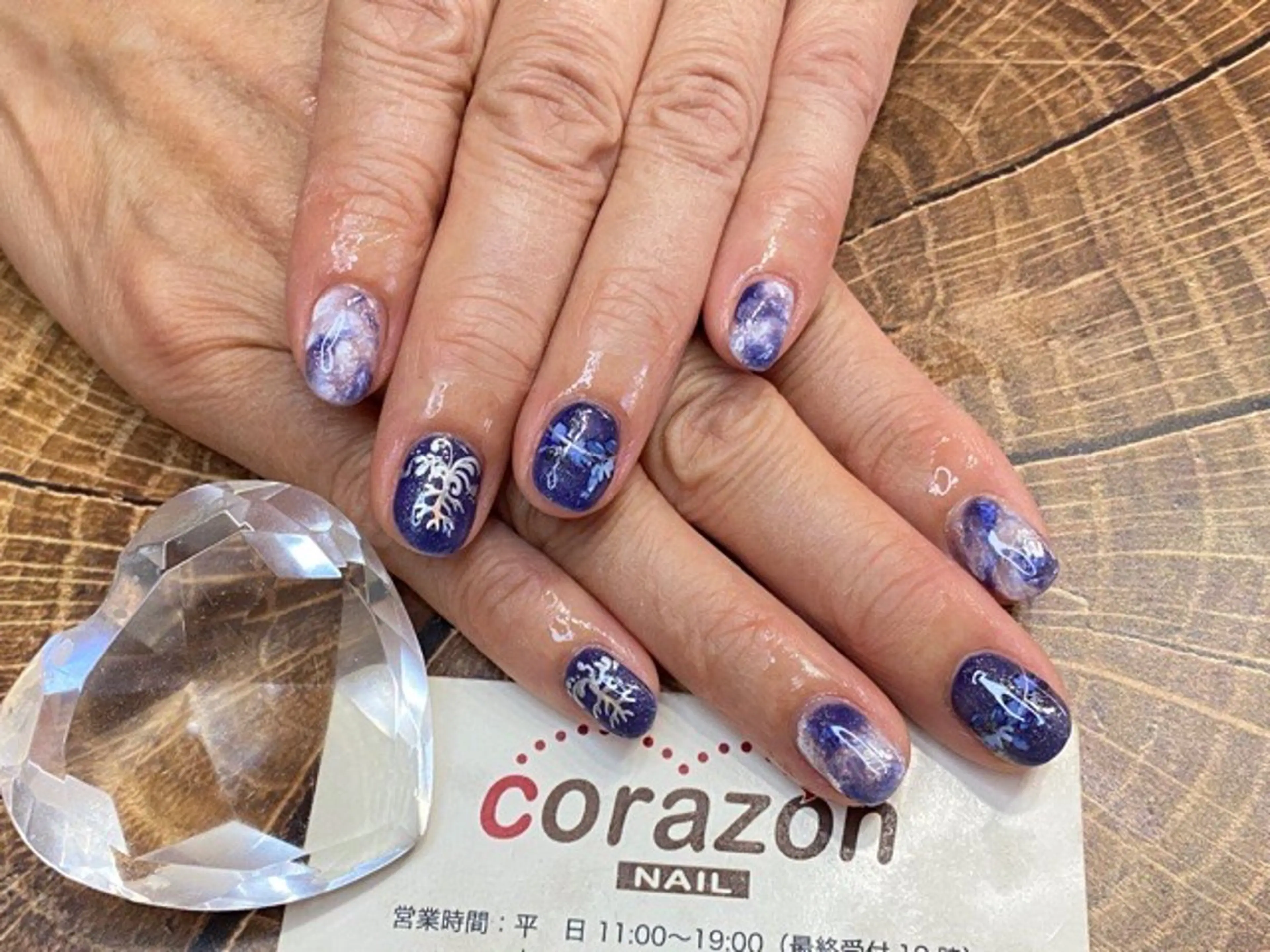 ネイル ハロウィン ネイビー シルバー corazon所属・ネイリスト aicoのネイルデザイン