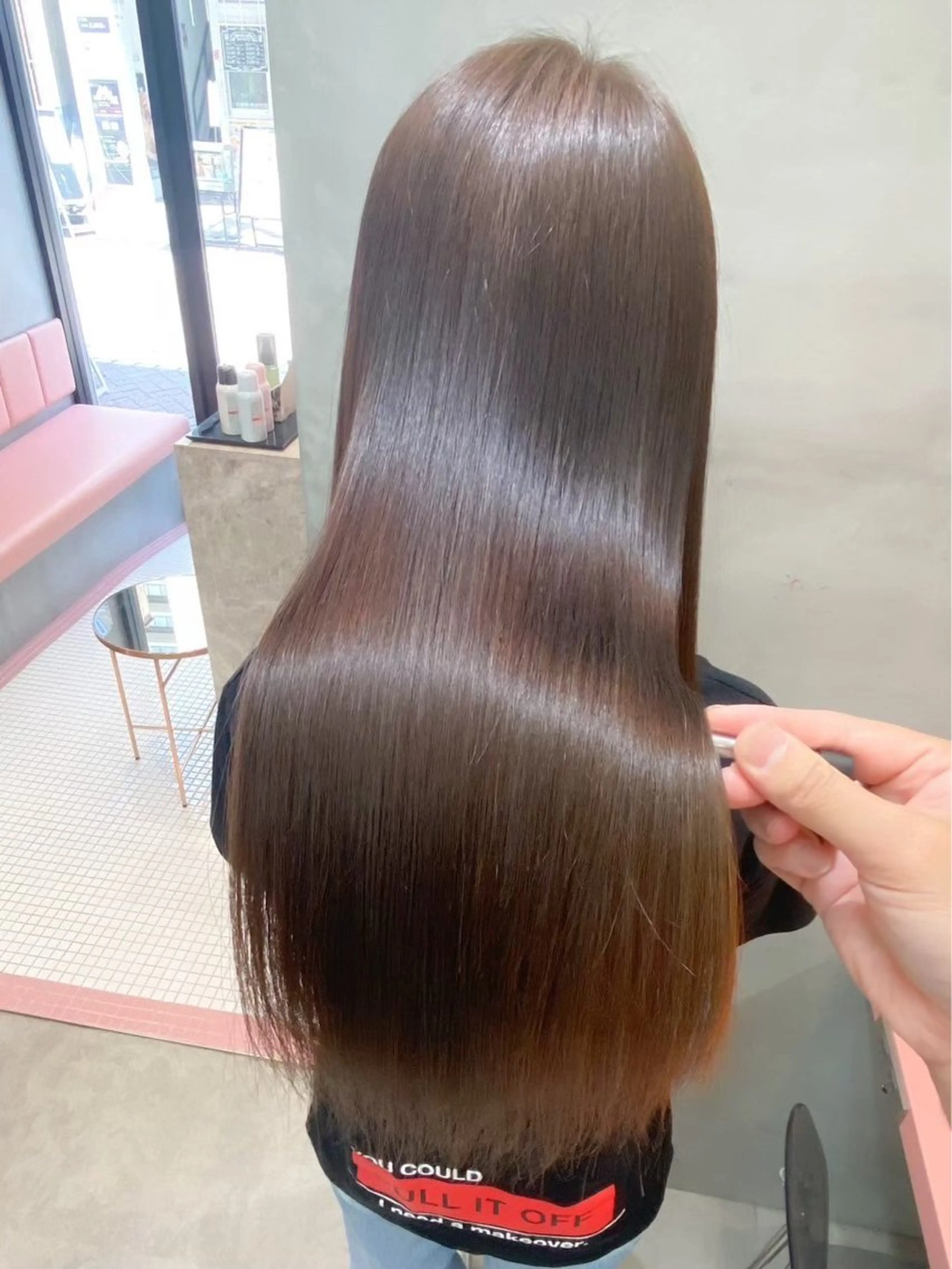 ロング 縮毛矯正 トリートメント みわ ゆいなのヘアスタイル