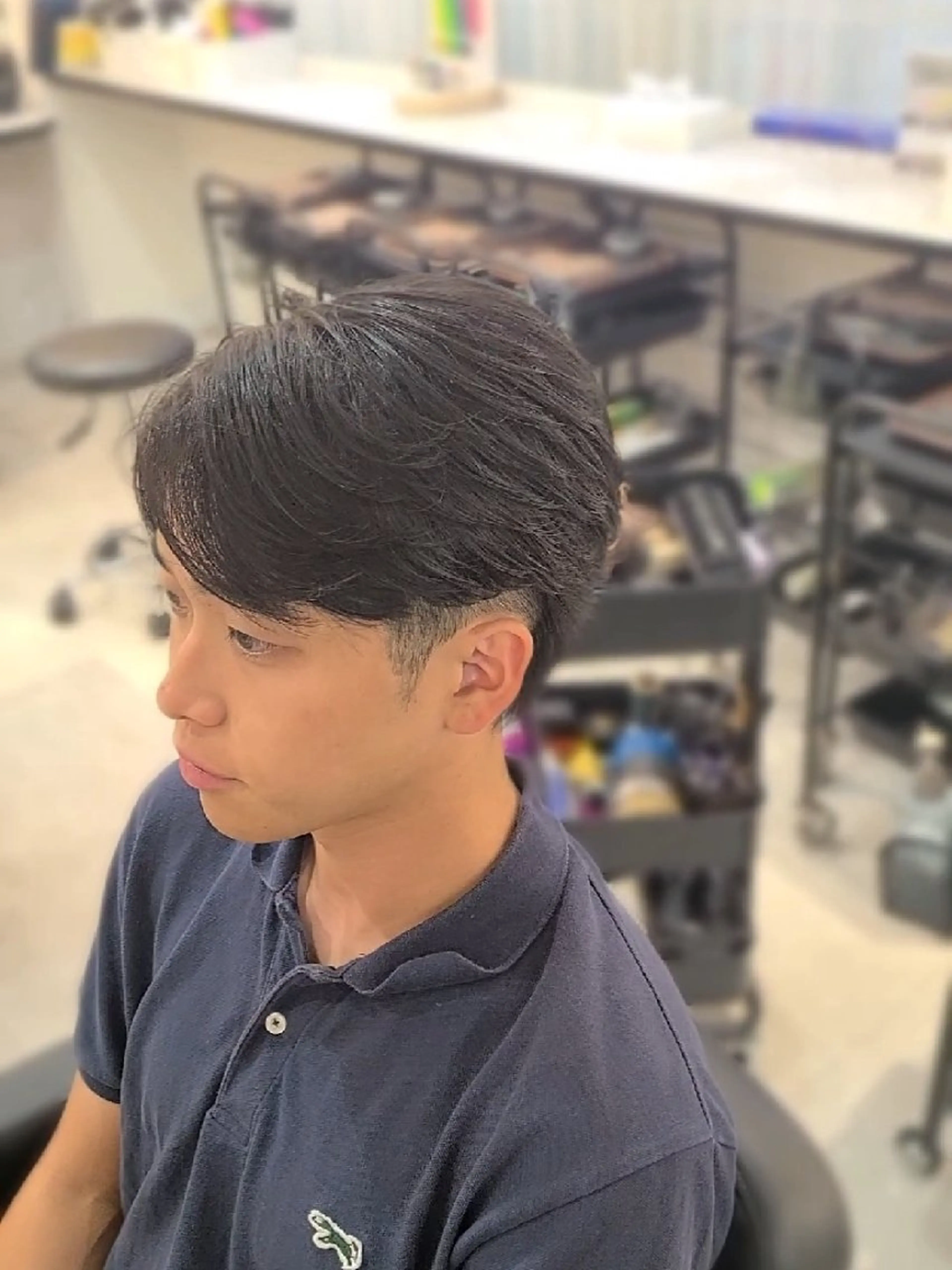 メンズ ミディアム ミディアムパーマ カルマパーマ メンズパーマ カット パーマ ヘアセット Lapis 名古屋駅前店所属・LEN名古屋/パーマ メンズ特化美容師のヘアスタイル