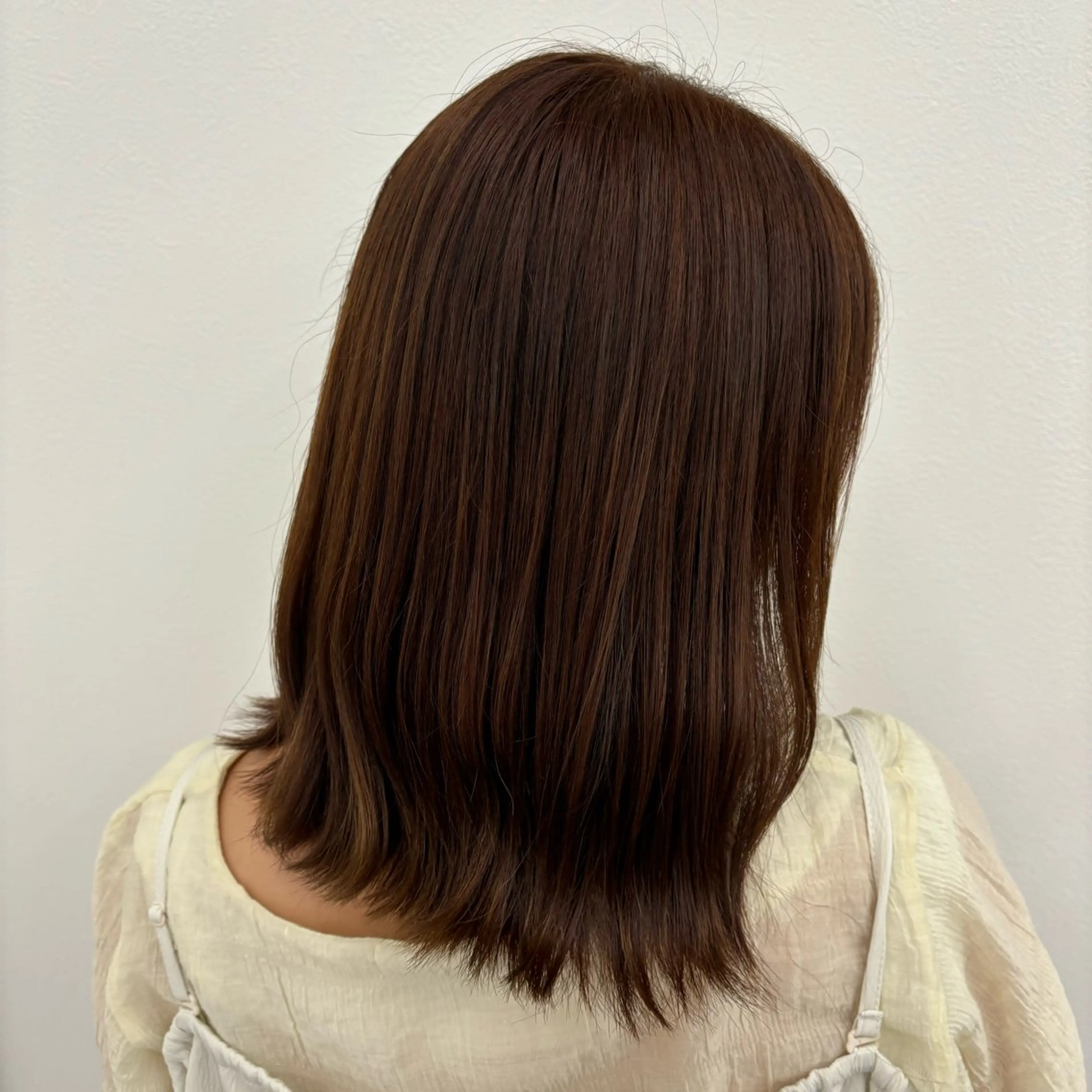 ミディアム カラー ミディアムレイヤー ブリーチ ブラウンカラー ブリーチなしカラー オレンジ カット ヘアカラー トリートメント ブリーチなしカラー/ Ayano🍀*゜のヘアスタイル
