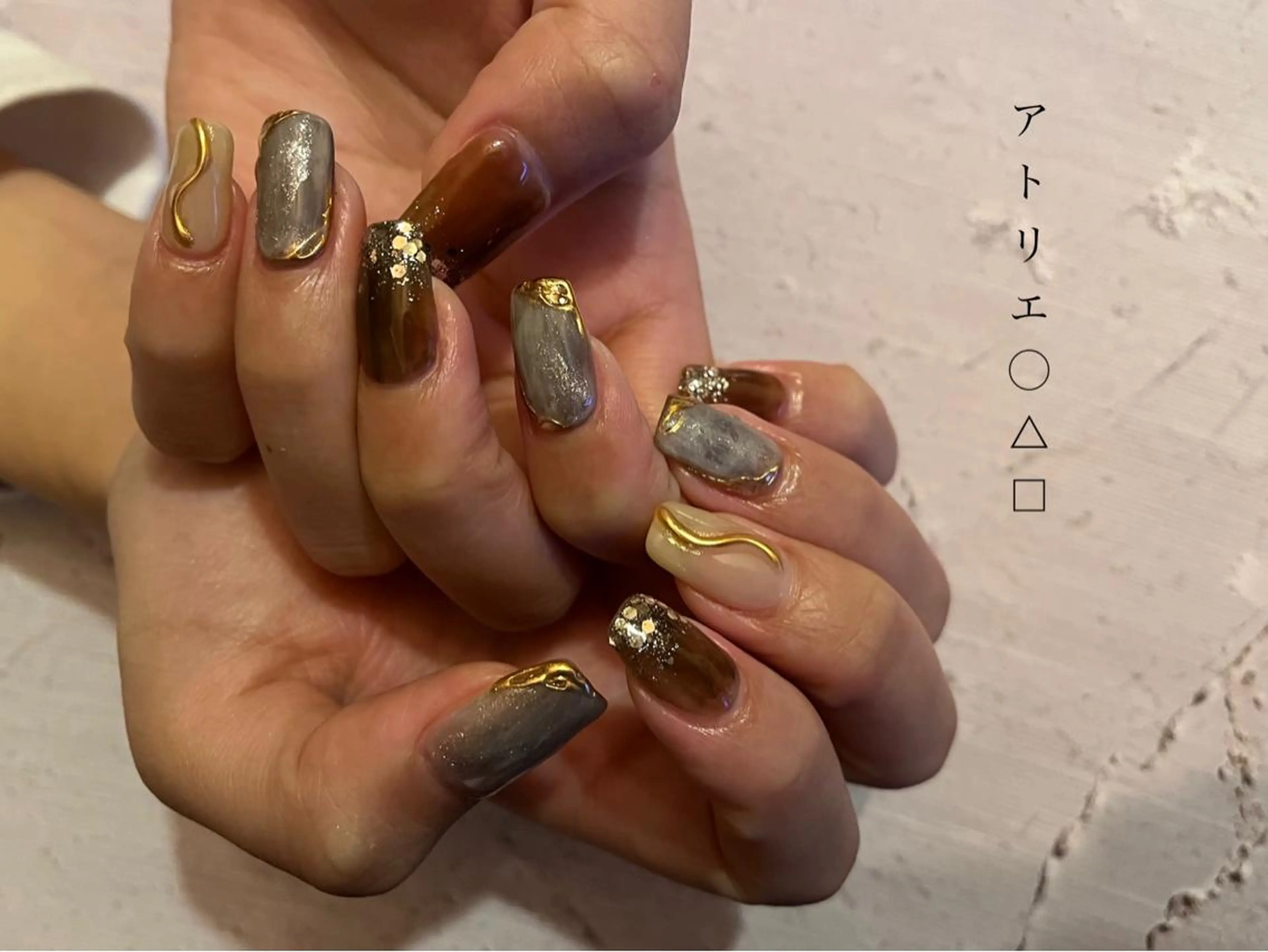 ネイル ニュアンスネイル ハンドネイル アトリエ ○△□のネイルデザイン