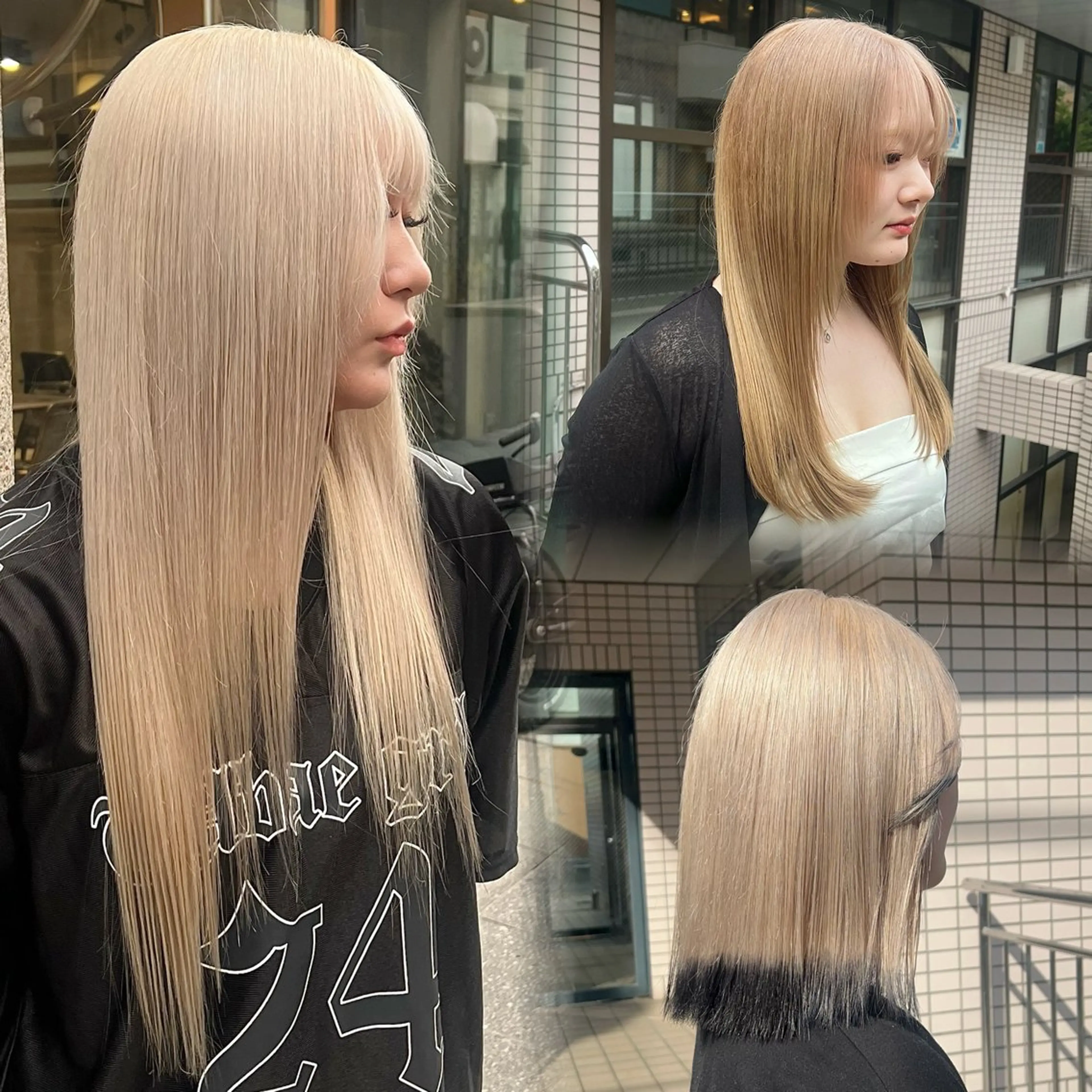 セミロング カット ヘアカラー トリートメント 垢抜けハイトーン 🔅KANTAのヘアスタイル