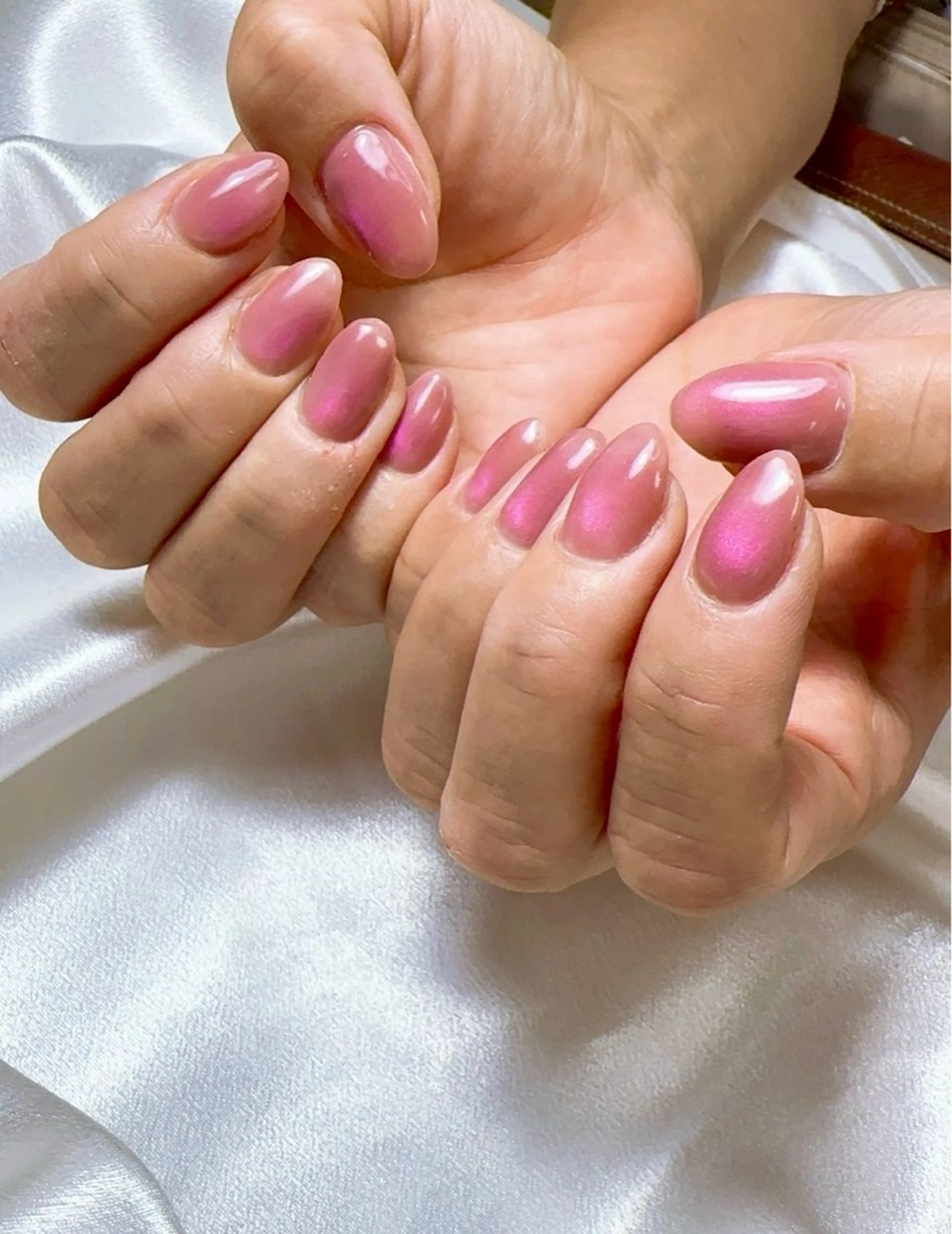 ネイル マグネットネイル ワンカラーネイル ピンク private nail salon /Chou chou シュシュ所属・木村 友香のネイルデザイン