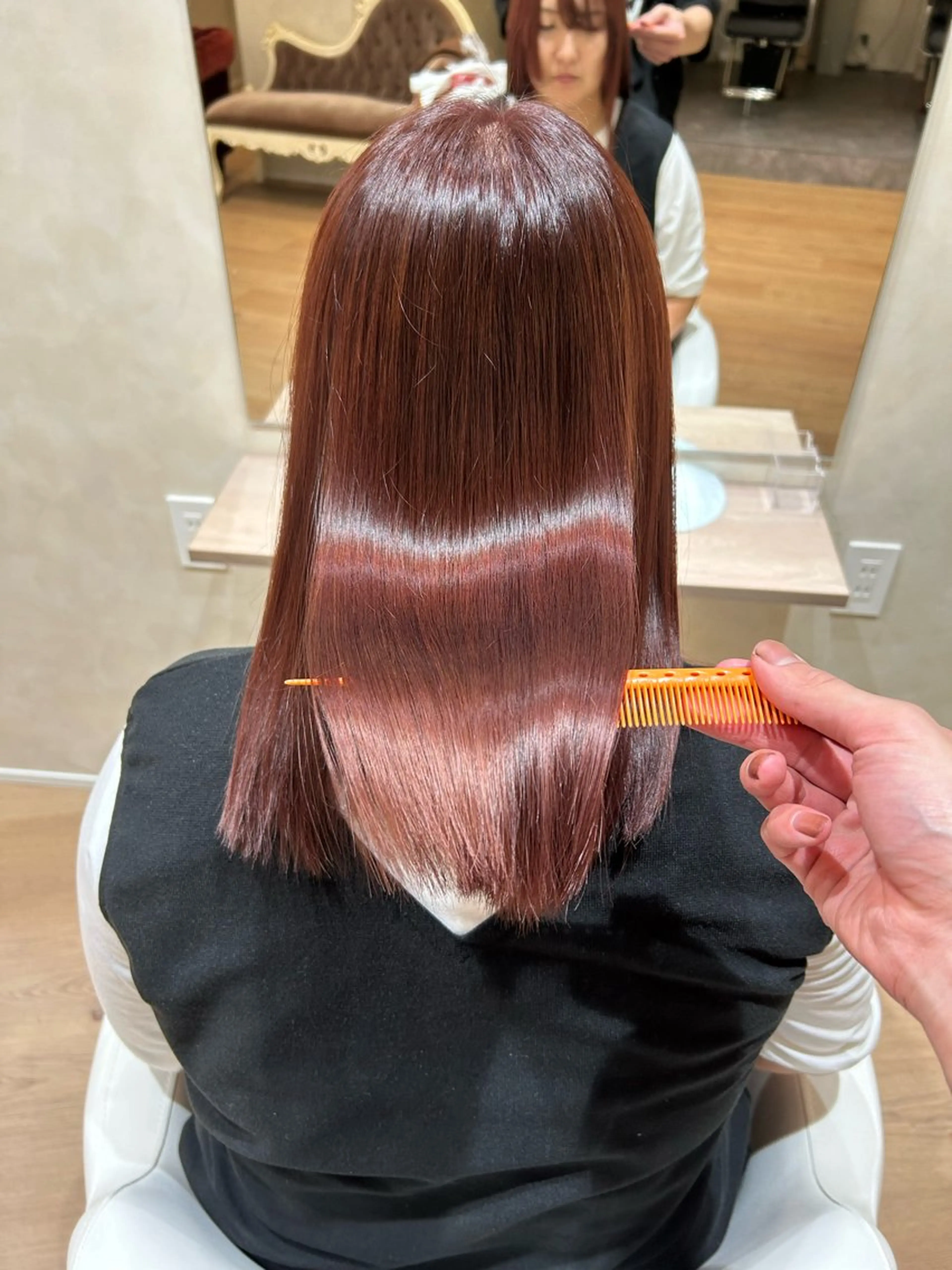 ミディアム ヘアカラー 阿倍野/髪質改善 /縮毛矯正/坪田幸広のヘアスタイル