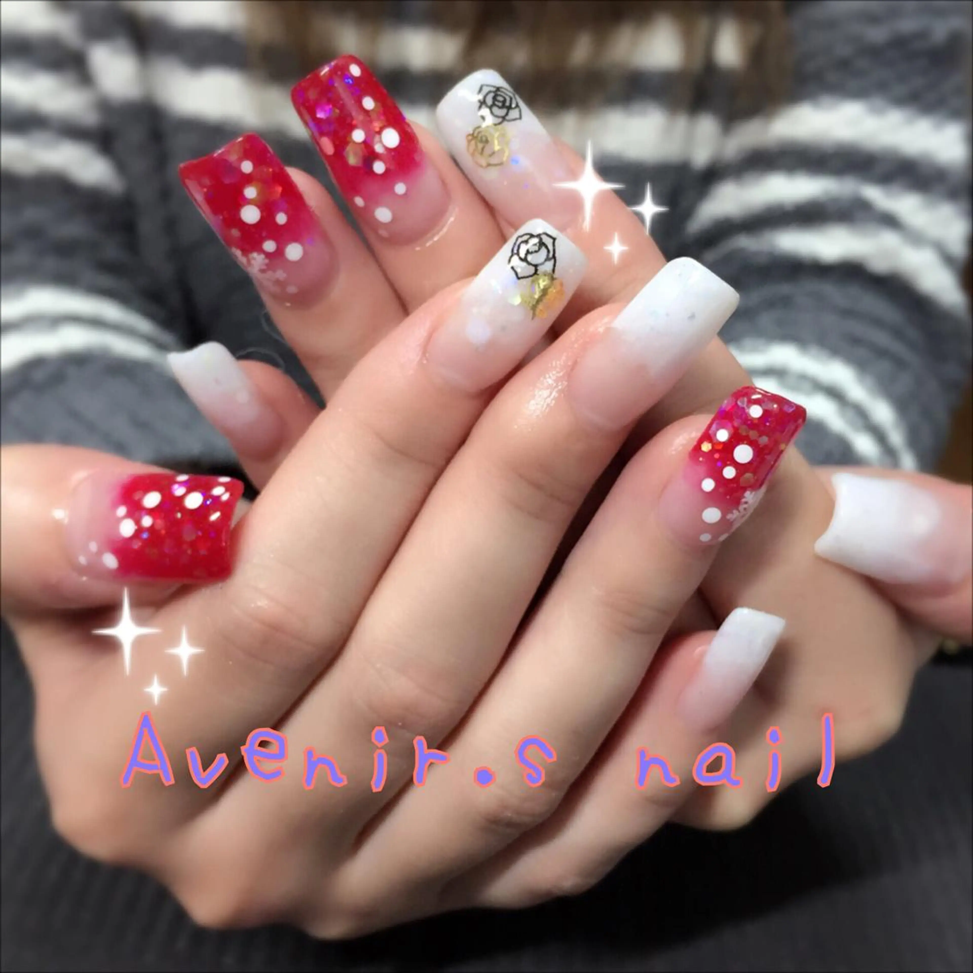 ネイル スカルプネイル スクエアネイル Home Salon Avenir.のネイルデザイン