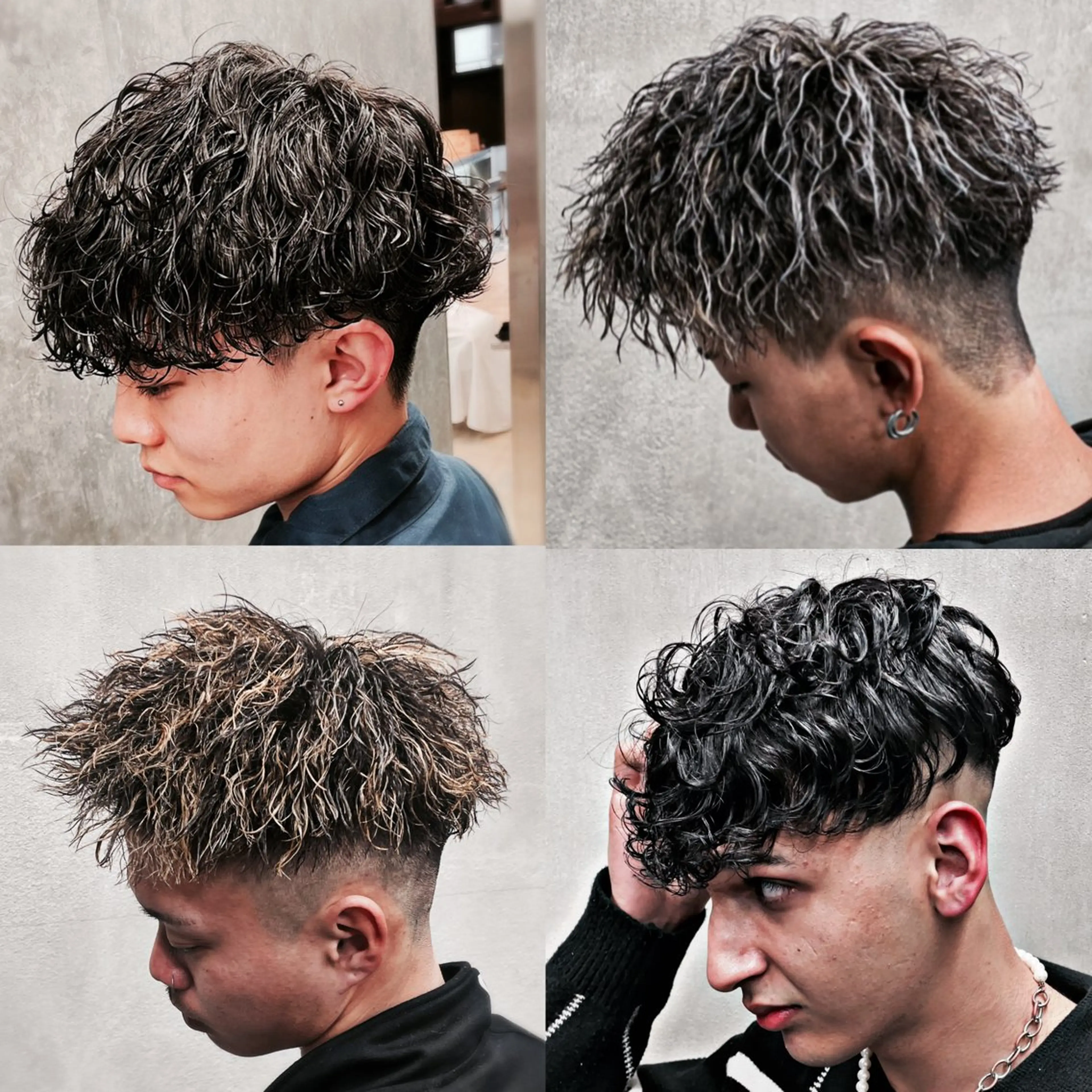 カラー メンズ メンズパーマ 学生（メンズ向け） 波巻きパーマ 学生 💈メッシュパーマ 特化💈ユウマ💈のヘアスタイル