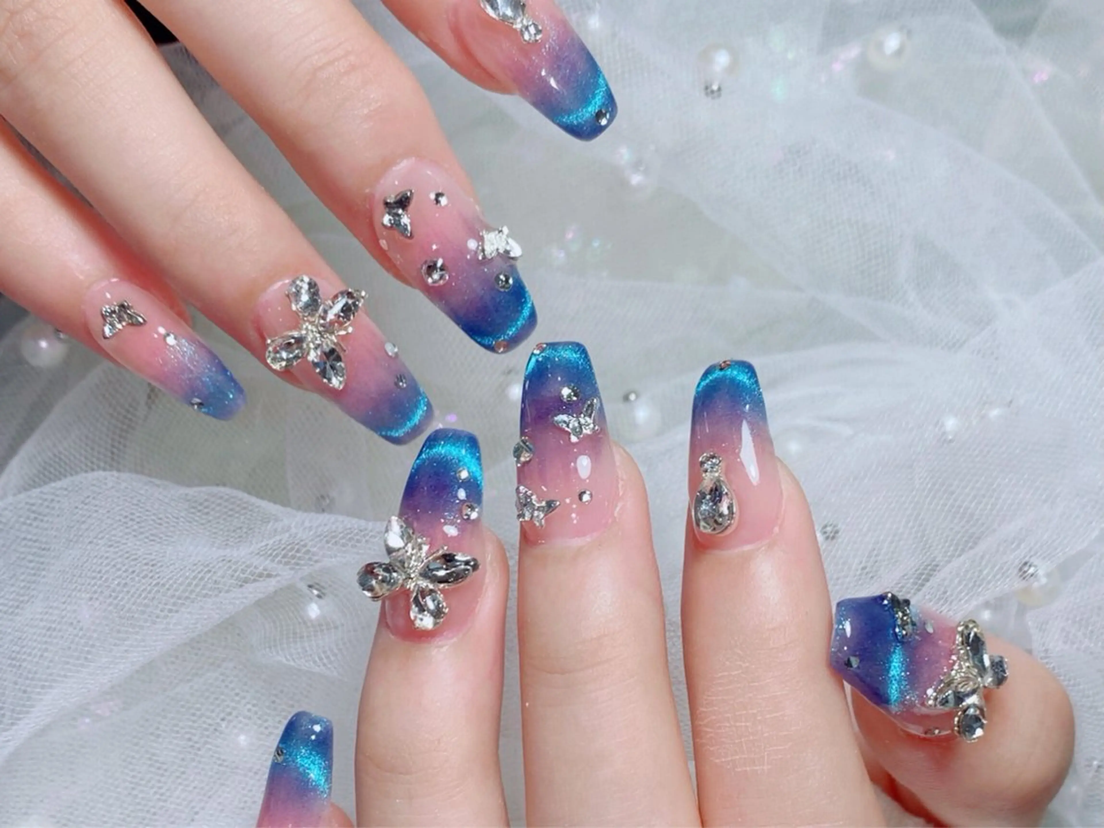 ネイル フレンチネイル マグネットネイル マグネットフレンチ ワンホンネイル Candy nailのネイルデザイン
