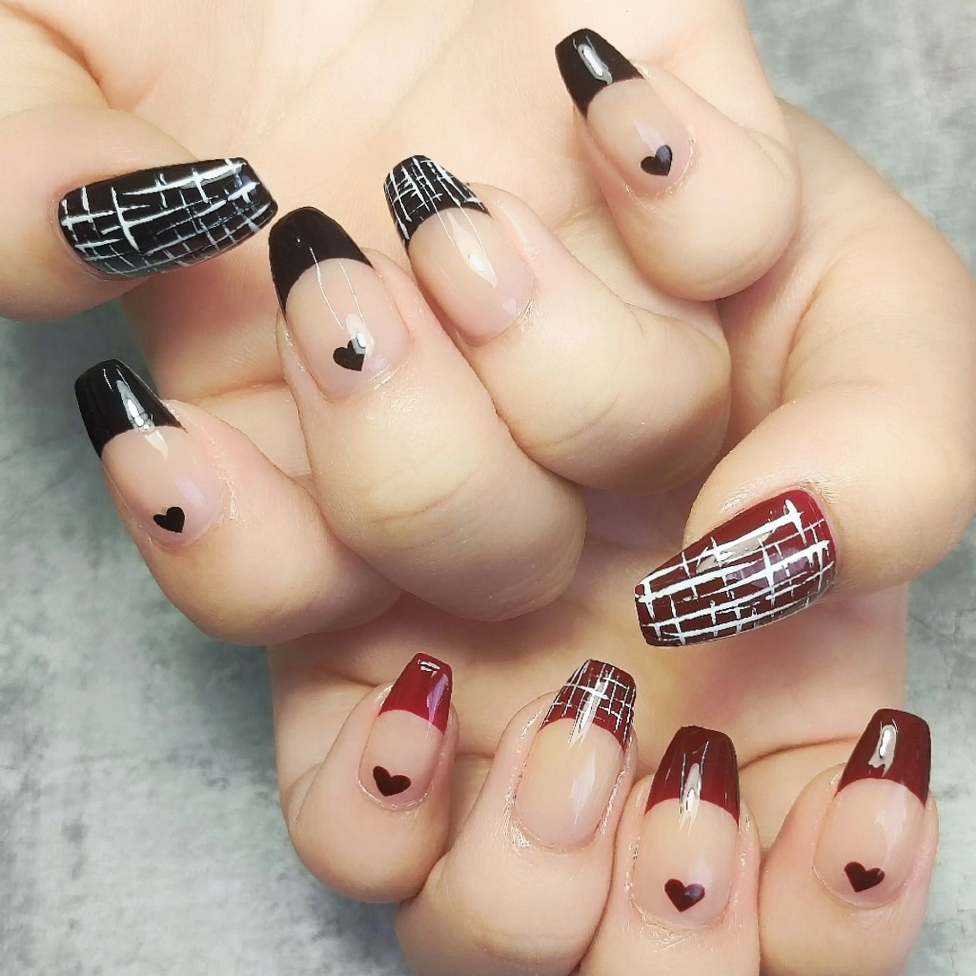 ネイル フレンチネイル ツイードネイル ハンドネイル 個人サロン saltnailのネイルデザイン