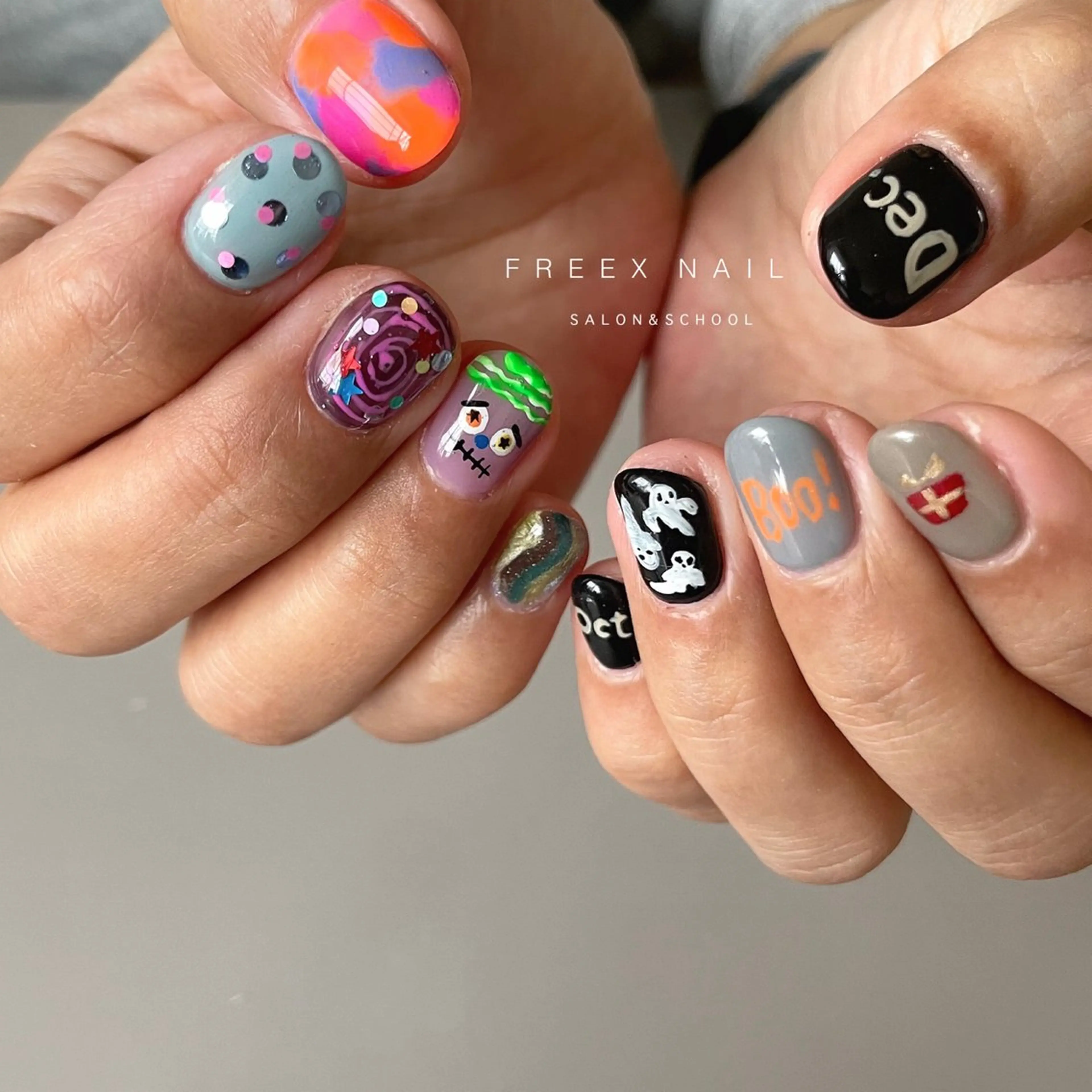 ネイル ハロウィン ハンドネイル Freex nail所属・freex nail /ニュアンス/個性派のネイルデザイン