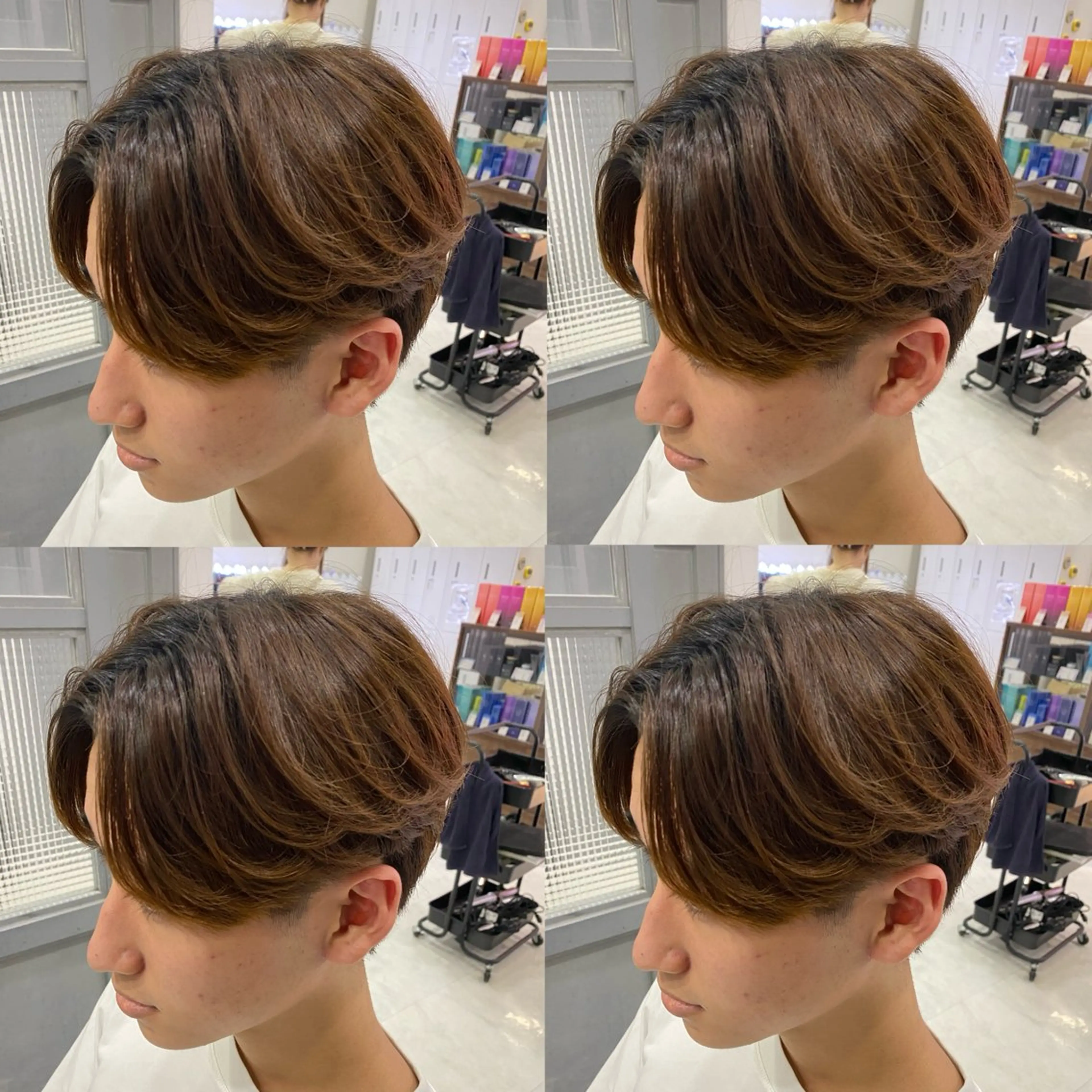 ミディアム メンズ カット 🟣メンズパーマ 川端 永遠🟣のヘアスタイル