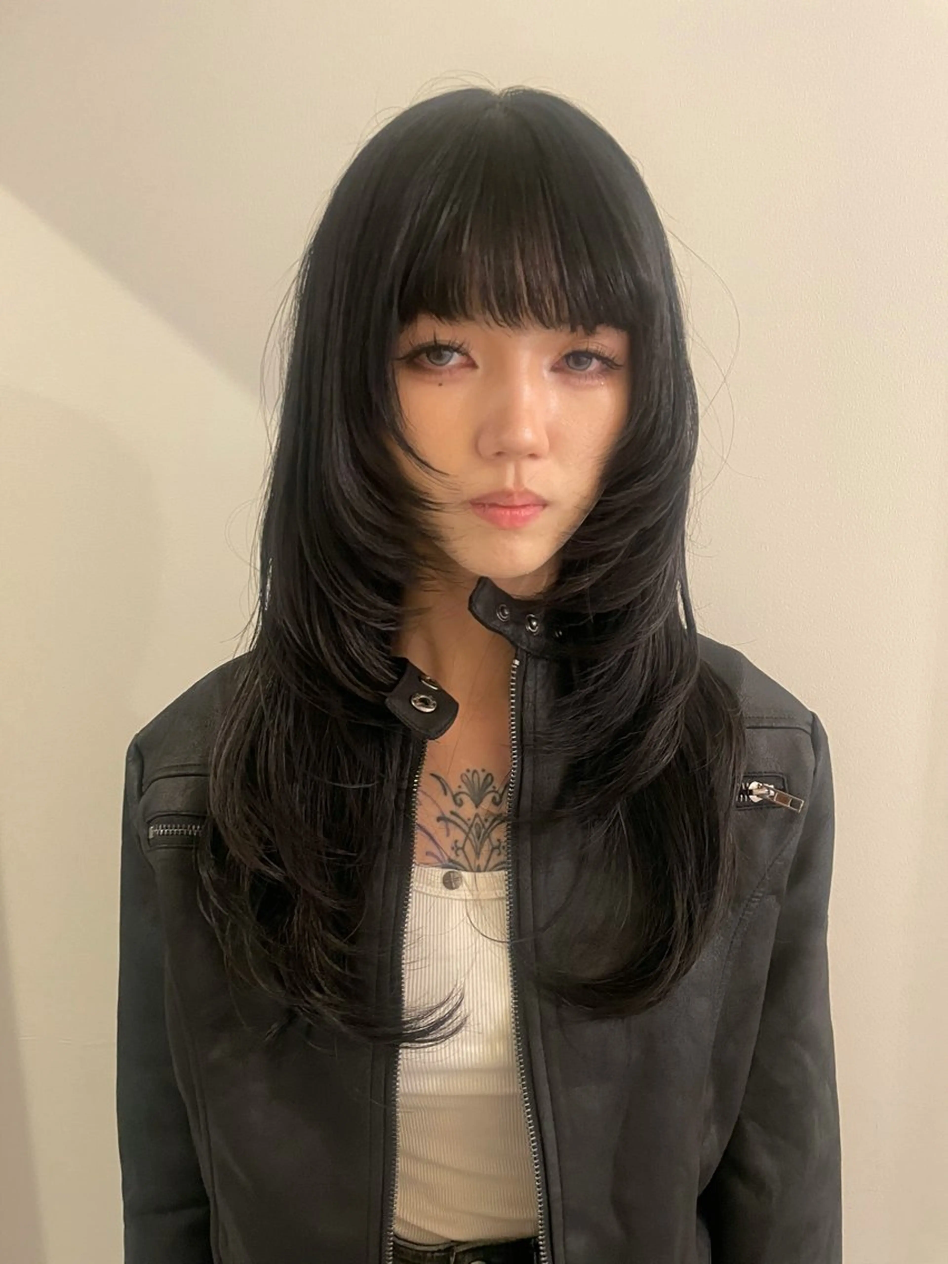 ロング カラー ハッシュカット カット ヘアカラー トリートメント 渋谷 留菜のヘアスタイル