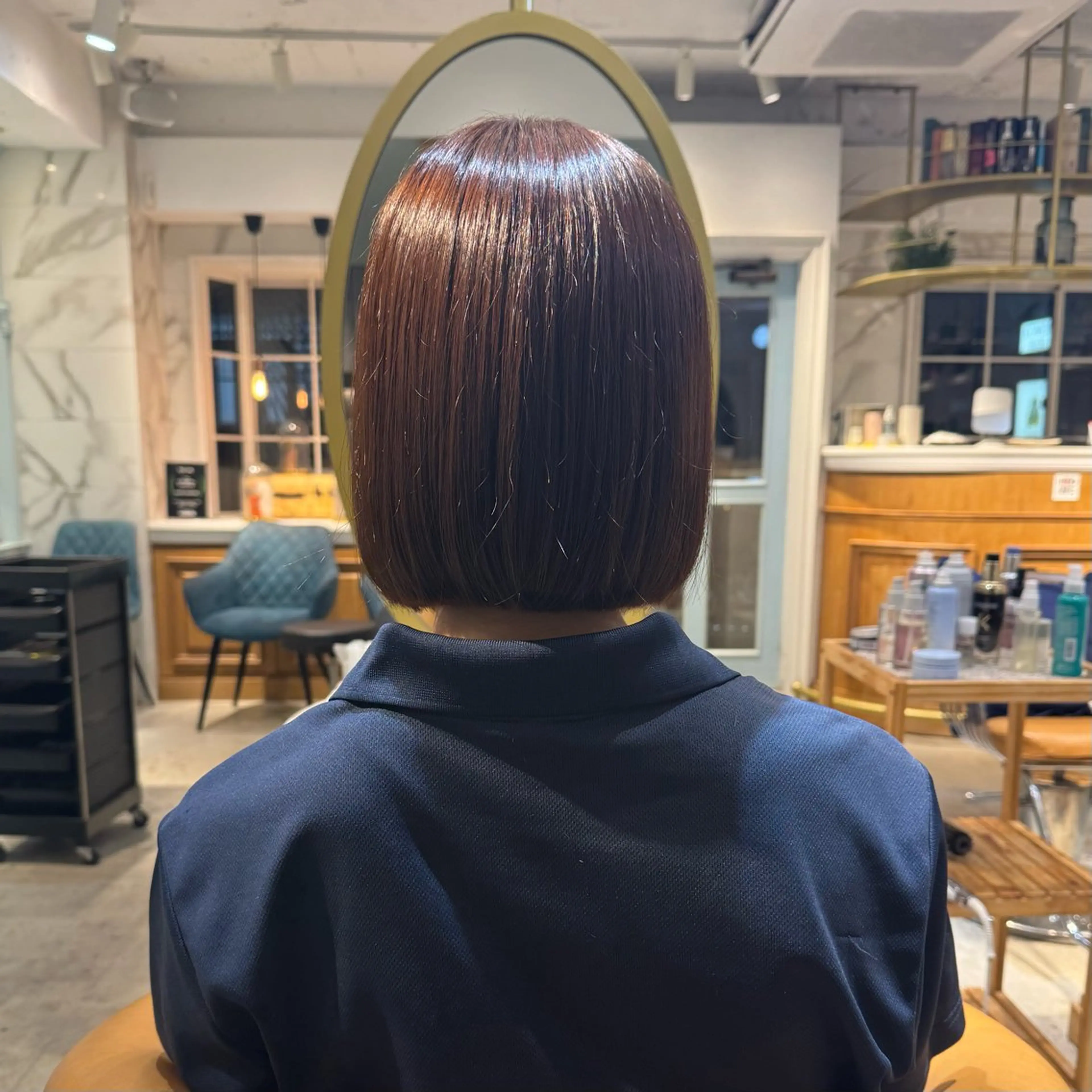 ミディアム ボブ 髪質改善 韓国風ヘア 縮毛矯正 カット ヘアカラー トリートメント ヘアセット 髪質改善/ボブ /韓国/erikoのヘアスタイル