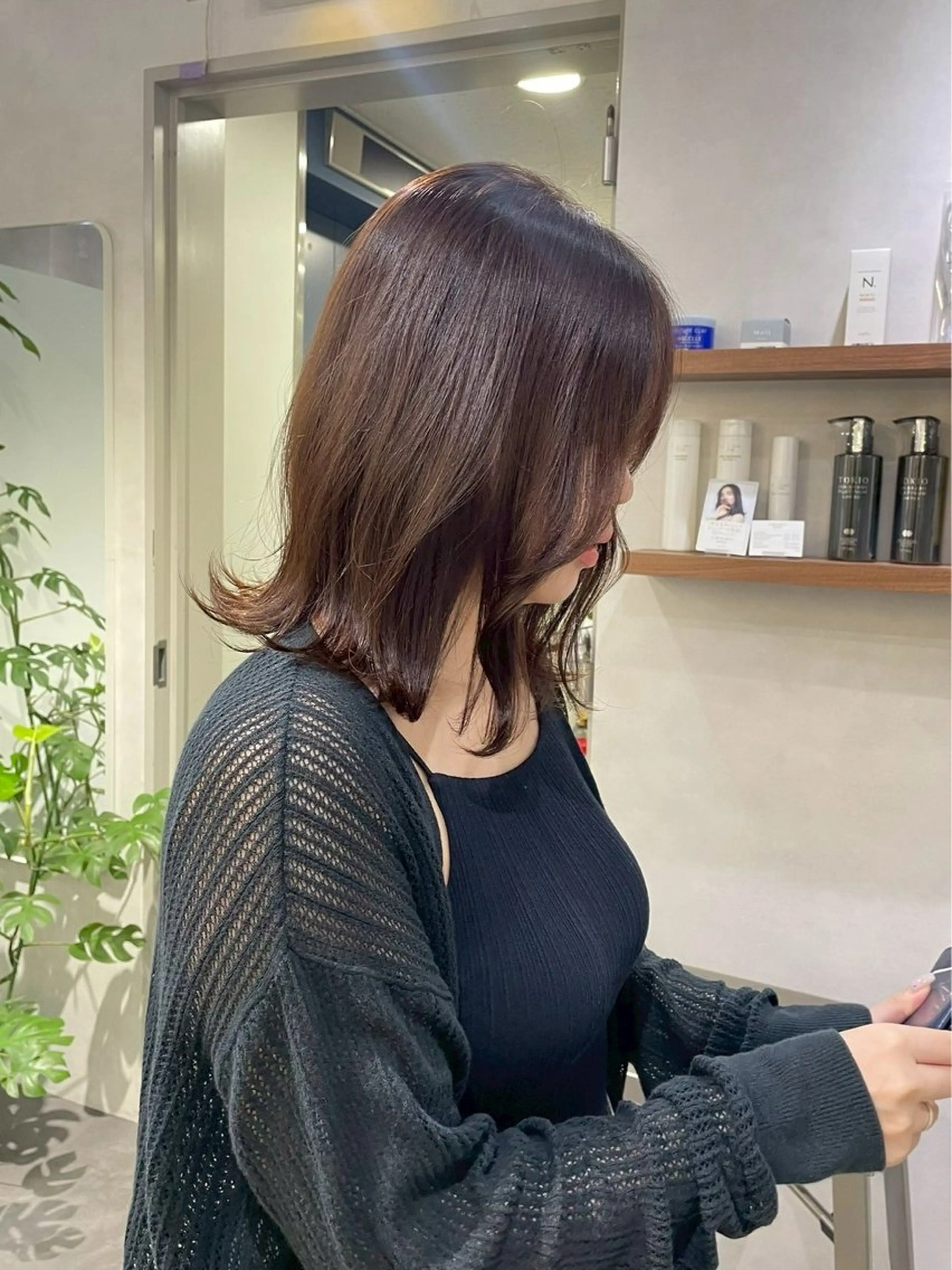 ミディアム ヘアカラー トリートメント カラーモデル募集🔥 西梅田/六角一咲のヘアスタイル