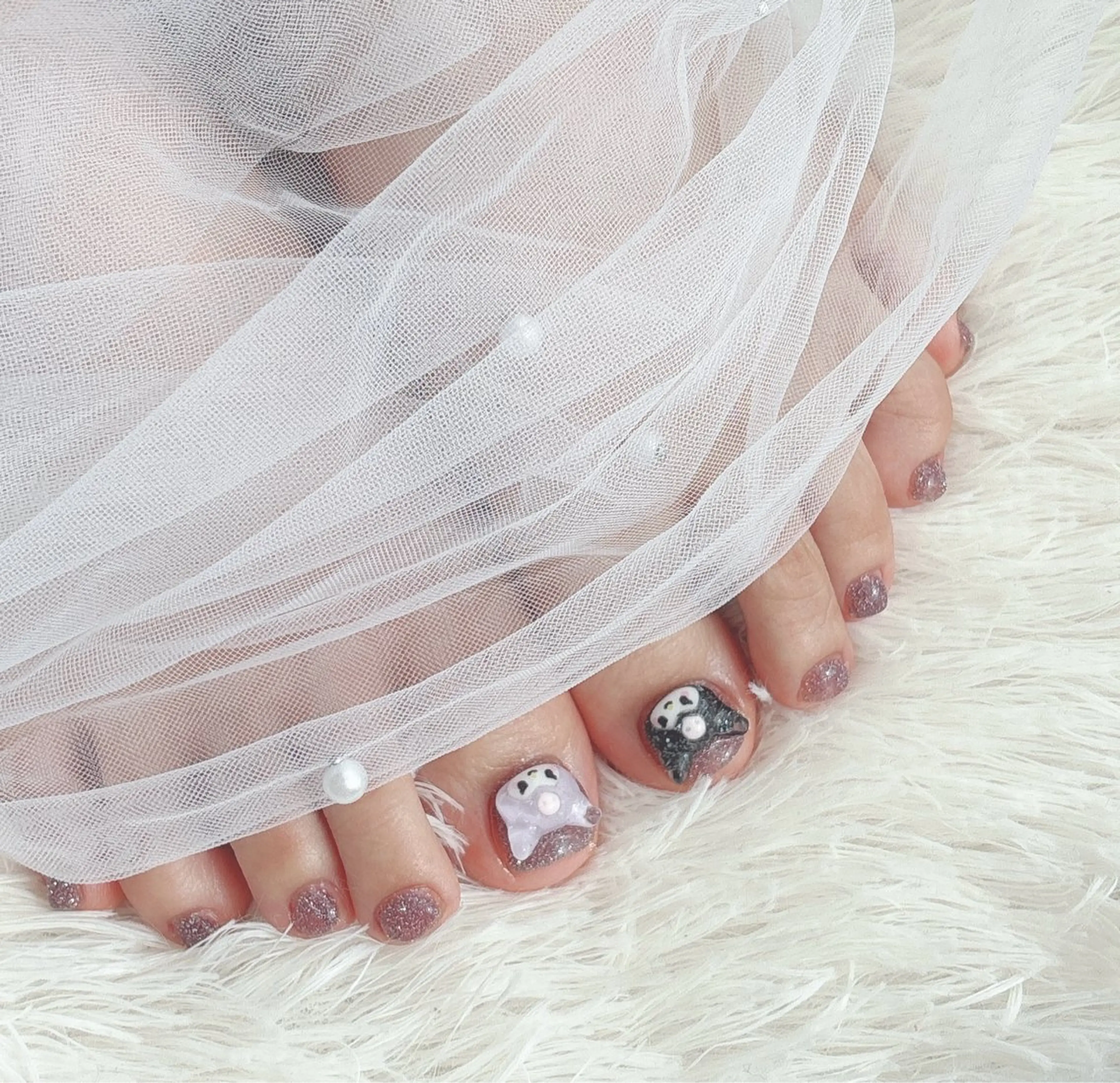 ネイル フラッシュネイル ラメ(グリッター) フットネイル nail salon はるりのネイルデザイン