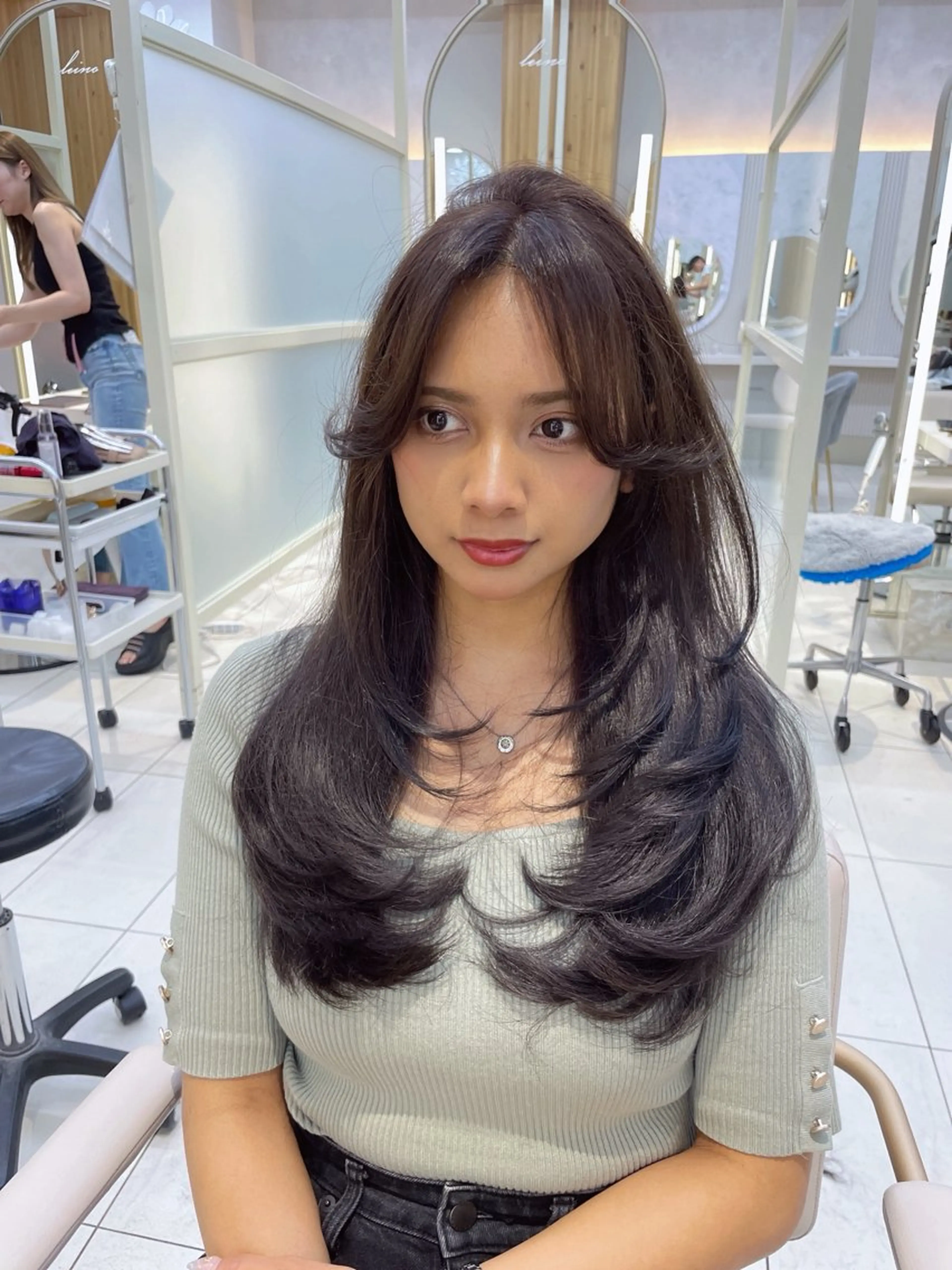セミロング カット ヘアカラー トリートメント 顔周り特化/ 韓国ヘア/TAKUのヘアスタイル