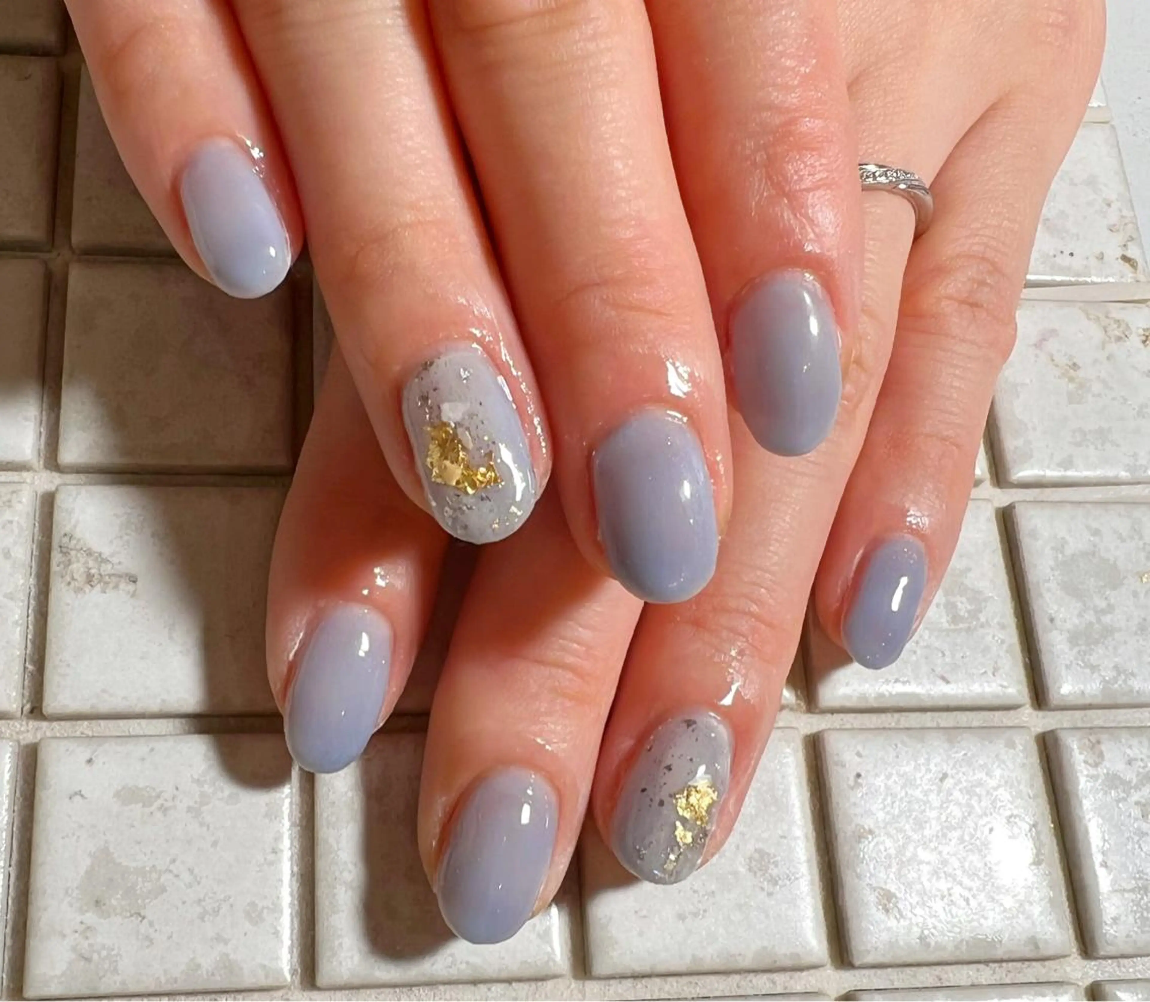 ネイル ブルー ハンドネイル private salon mieのネイルデザイン