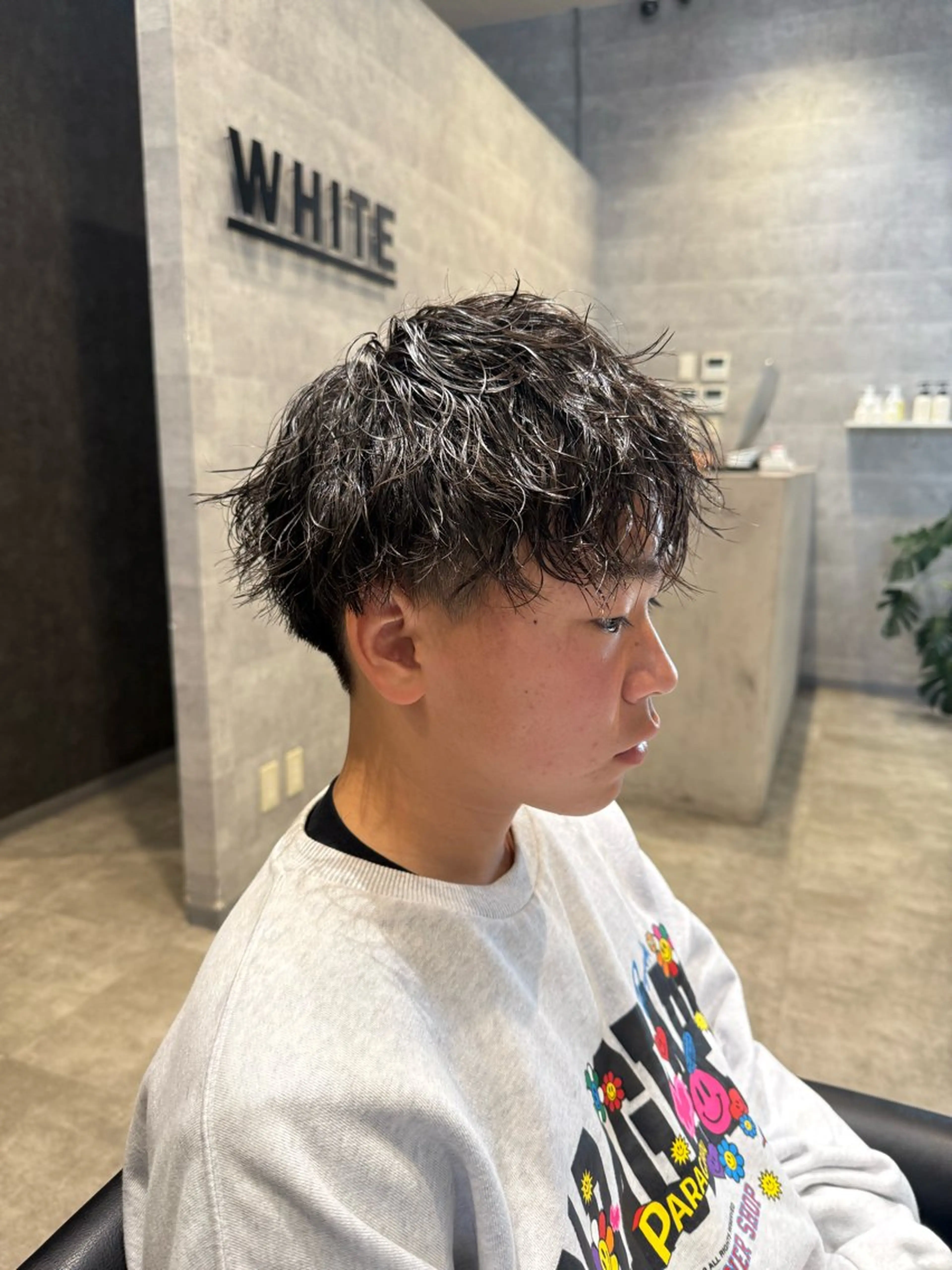 パーマ メンズ カット パーマ _WHITE /藤田唯生のヘアスタイル