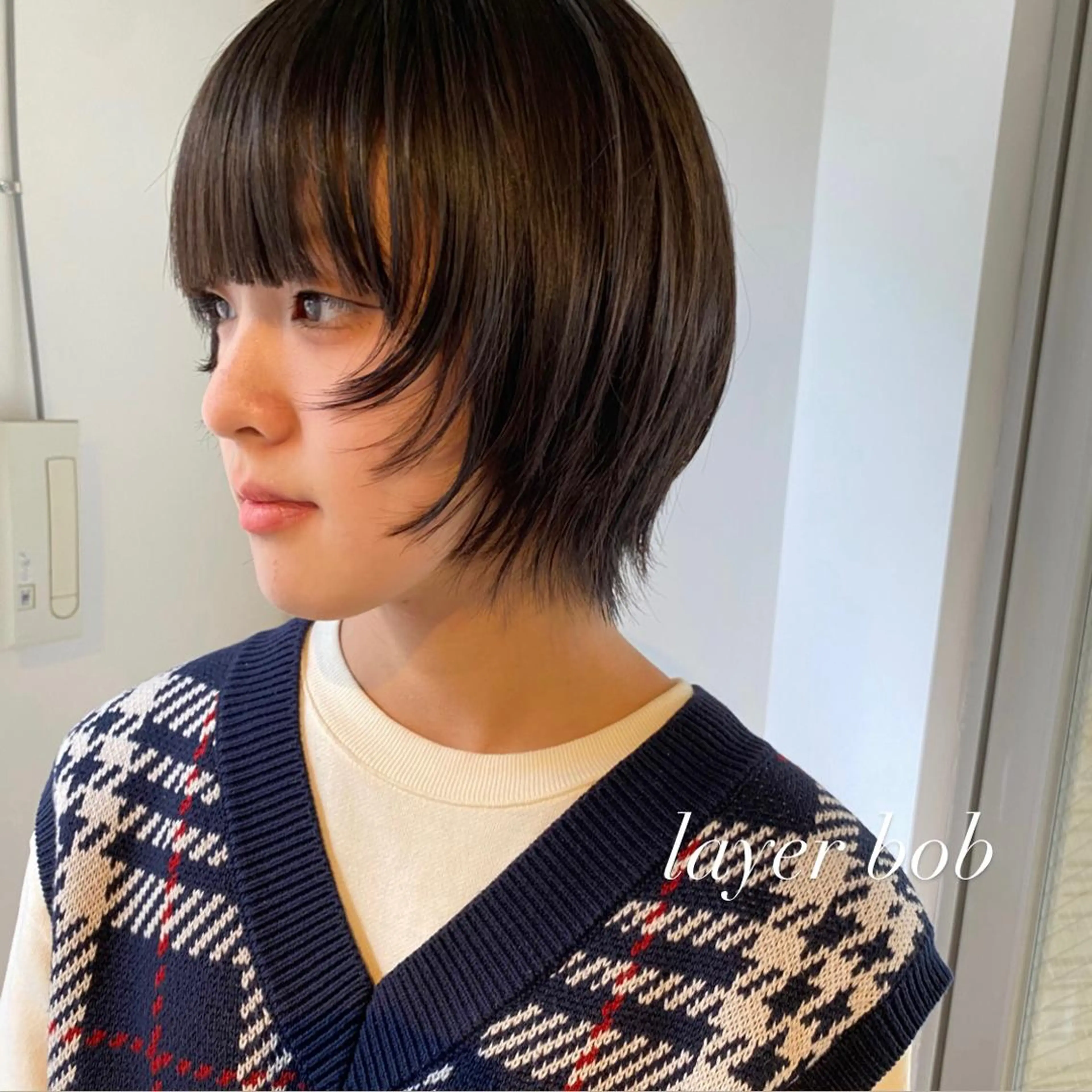 ショート ボブレイヤー ボブ 伸ばしかけ レイヤーカット ショートヘア 【MARCIE】 miyabiのヘアスタイル