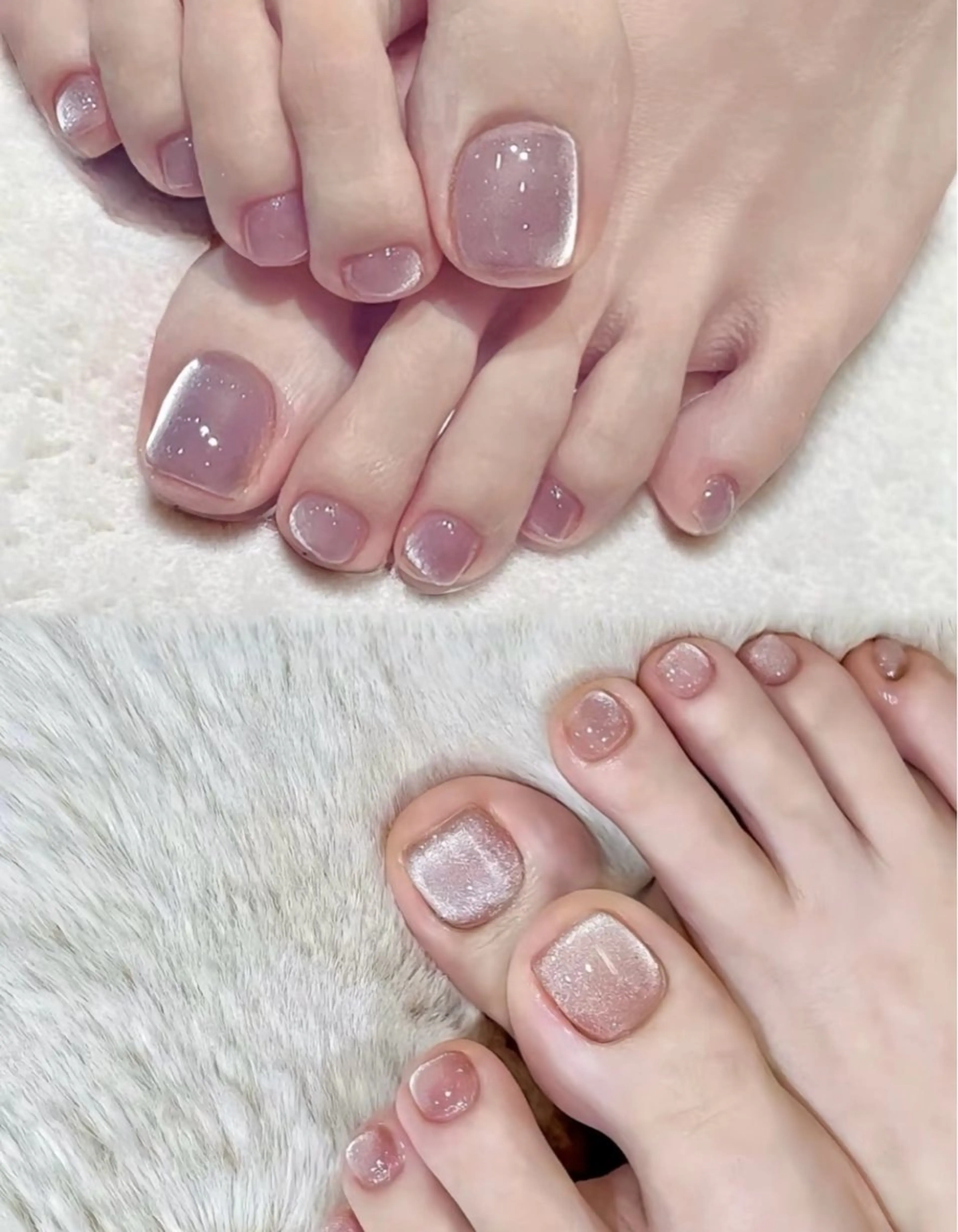 ネイル アートネイル チークネイル 長さ出し フラッシュネイル キラキラネイル フットネイル for you.Nail Salon所属・For you. Nail Salonのネイルデザイン
