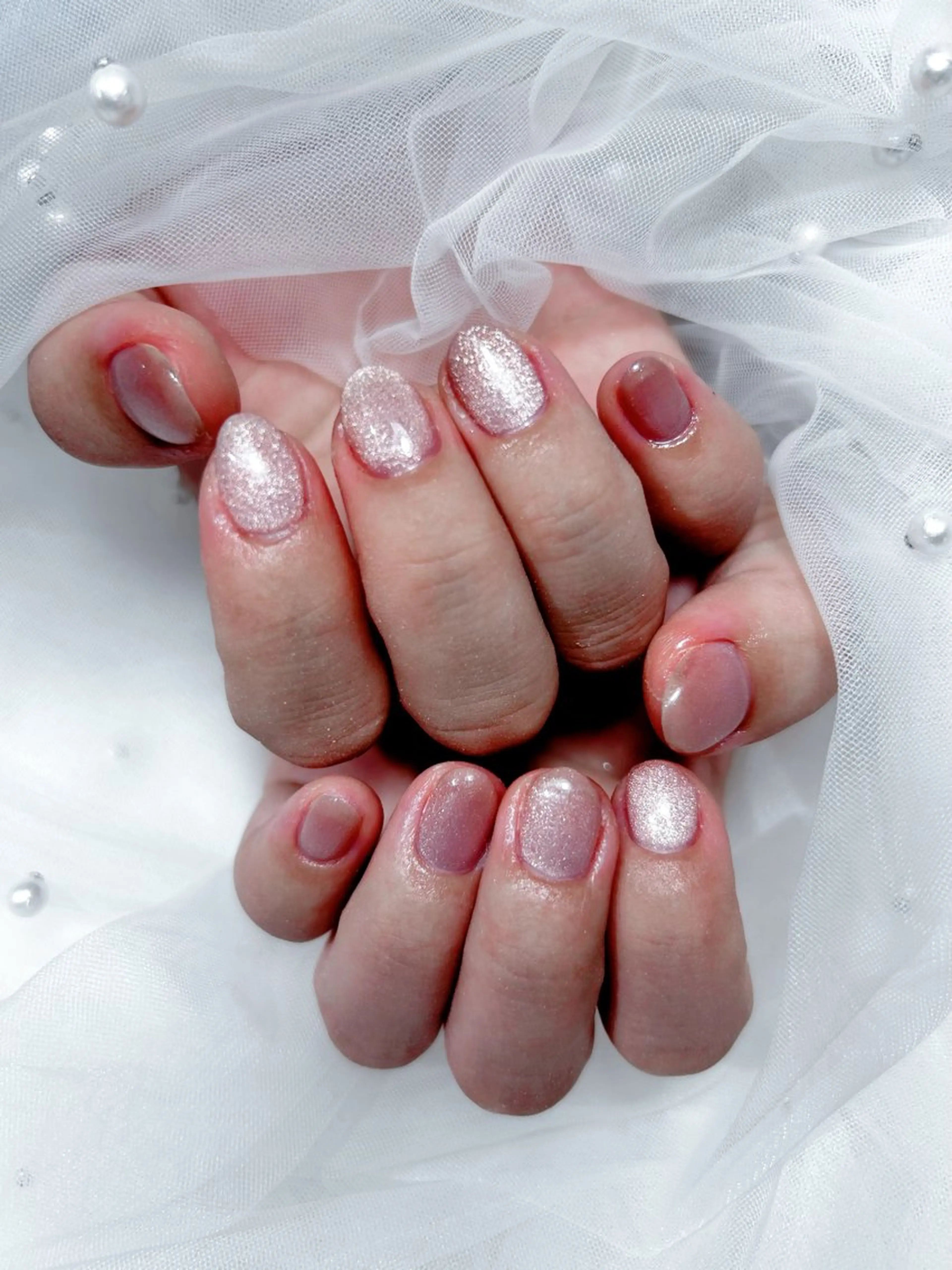 ネイル アートネイル 桜ネイル フレンチネイル ガラスフレンチ グラデーション Laule’a Nail新宿所属・ミナ🌈 Laule'aのネイルデザイン