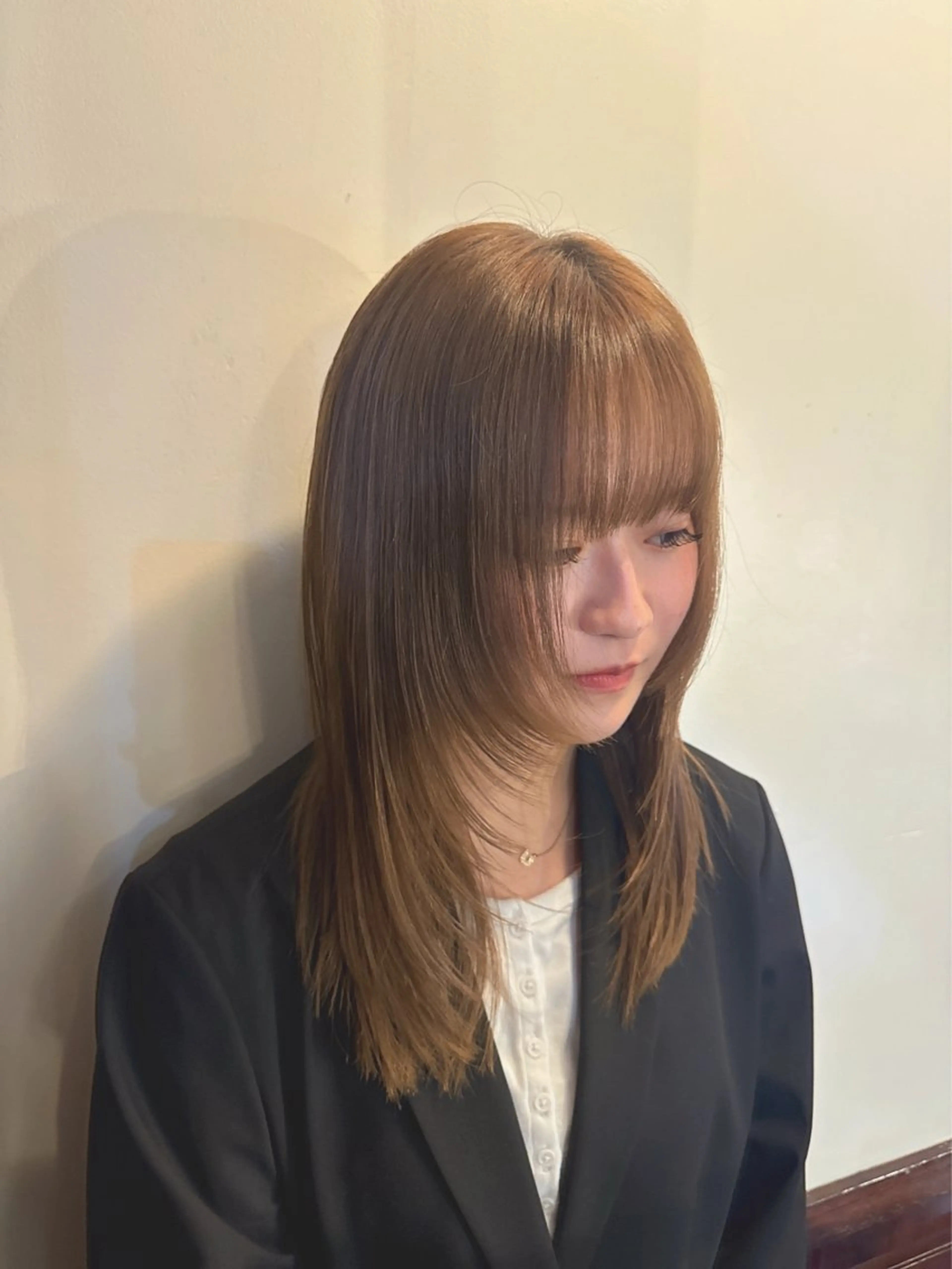セミロング ハイレイヤー レイヤーカット ワンホンレイヤー HAREKE Loopidea所属・鈴木結花/立川美容師 /モデル募集のヘアスタイル