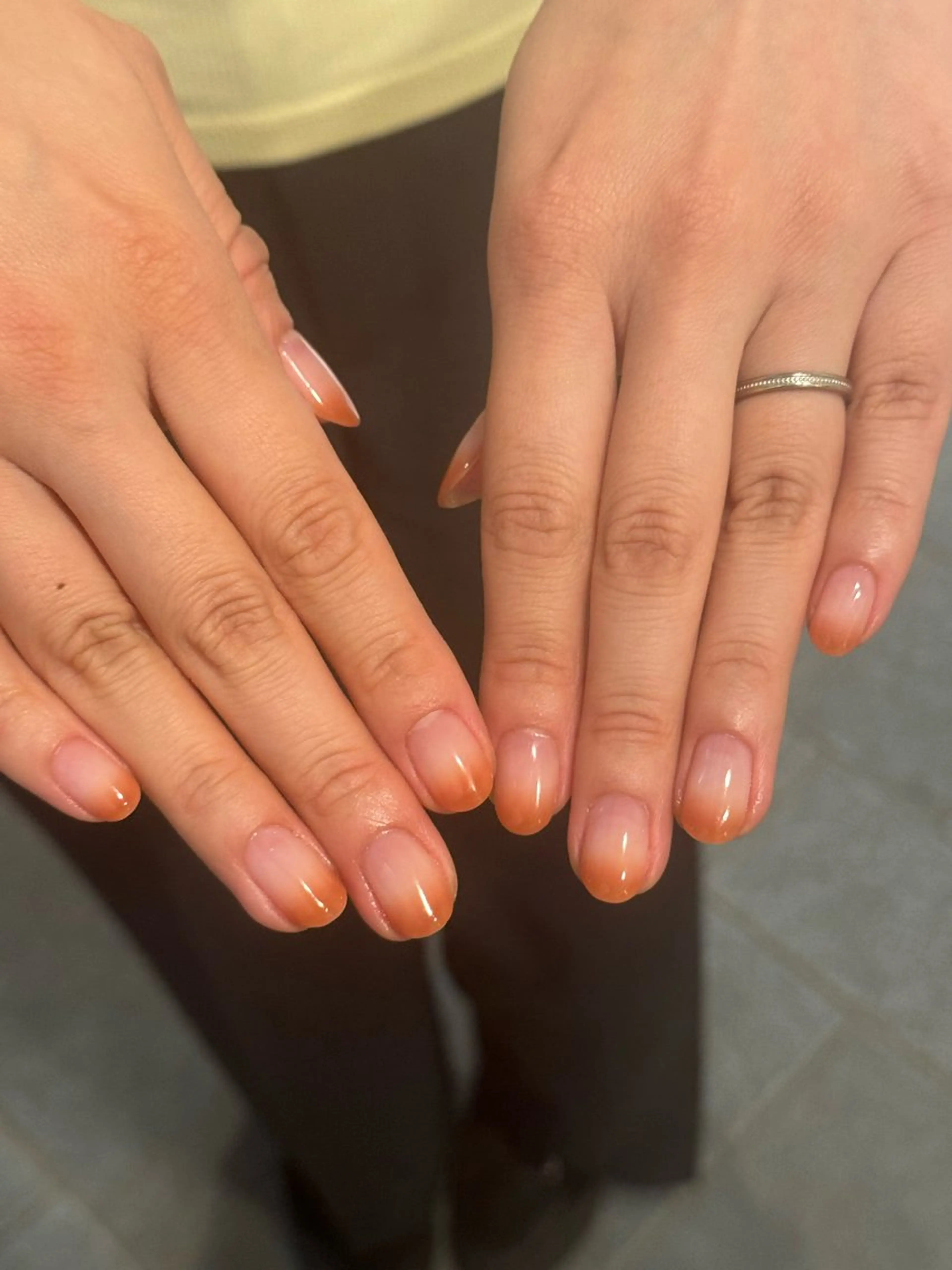 ネイル グラデーション オレンジ ハンドネイル filonnail momoeのネイルデザイン