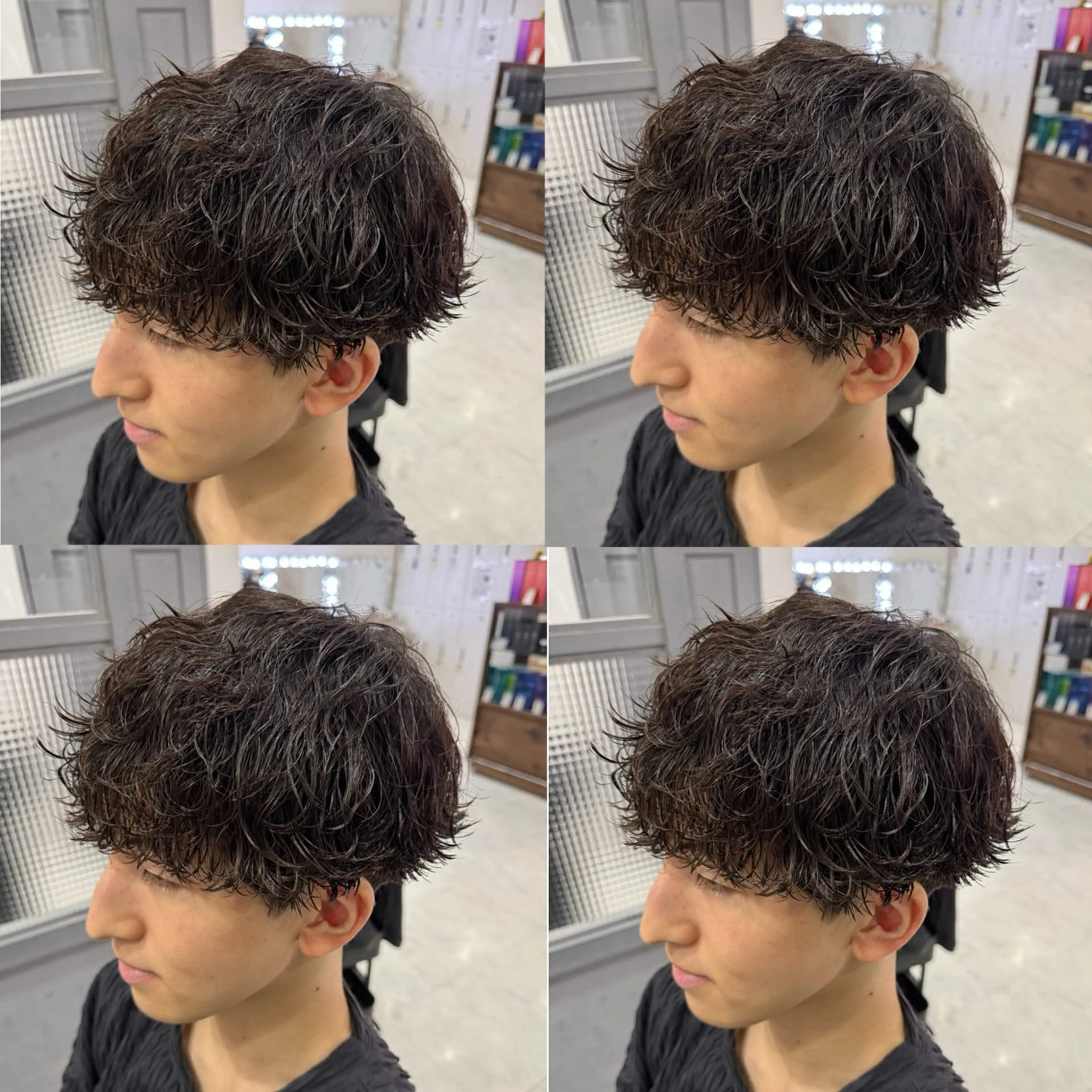 ミディアム パーマ メンズ カット パーマ 🟣メンズパーマ 川端 永遠🟣のヘアスタイル