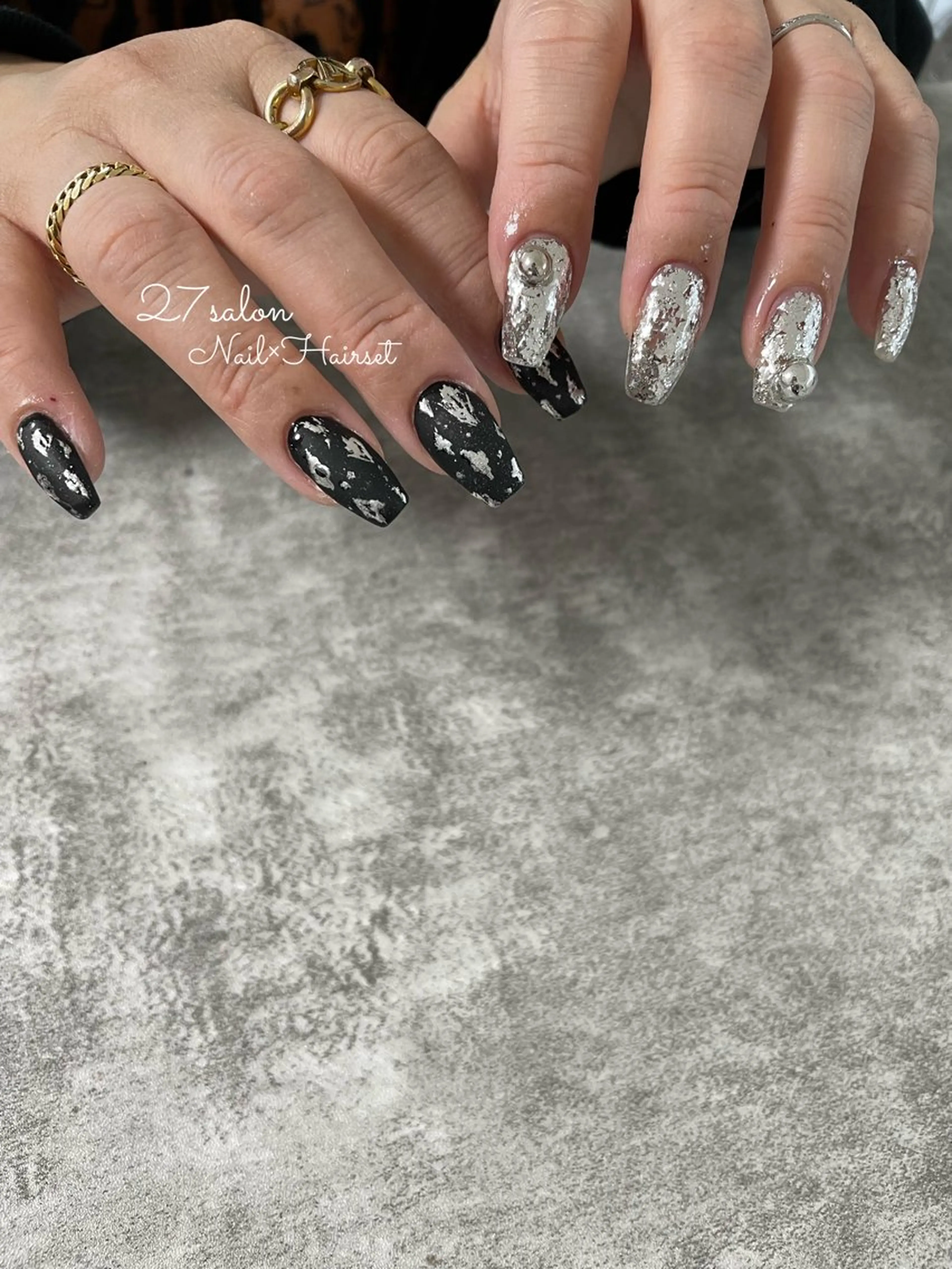 ネイル アニマル柄 シルバー 27salon yuinaのネイルデザイン