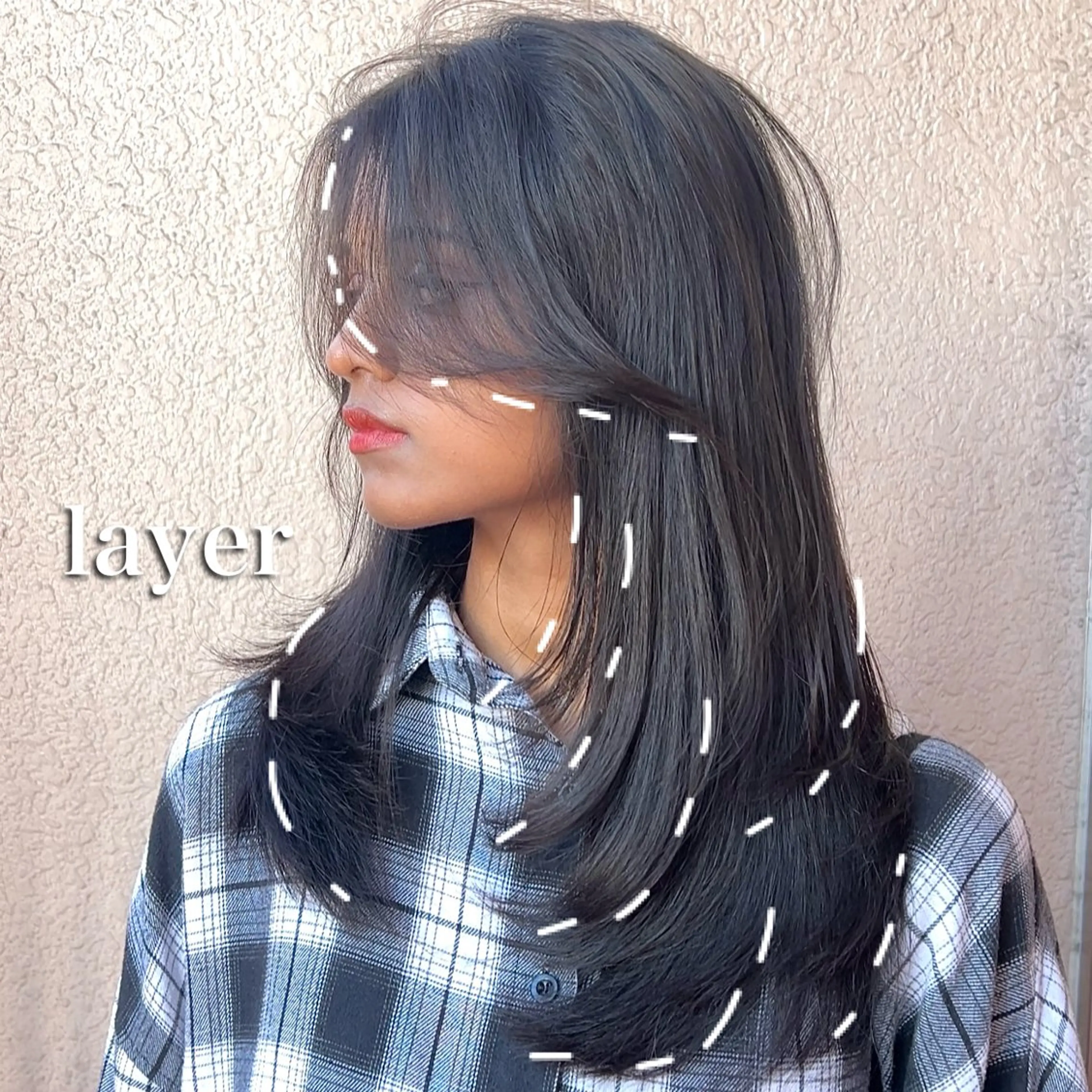 ミディアム カラー カット ヘアカラー トリートメント layercut✂️ 韓国ヘア/髪質改善のヘアスタイル