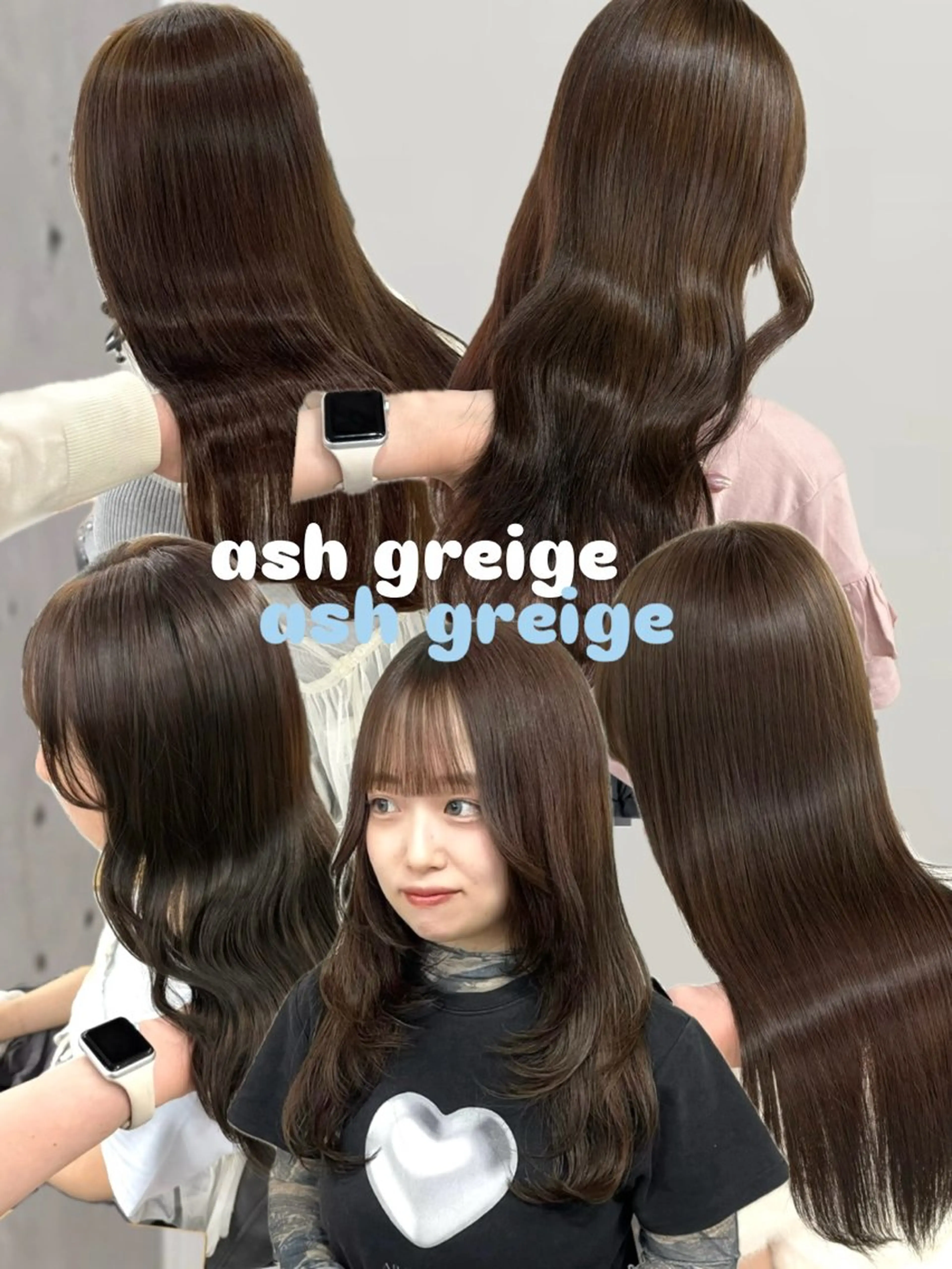 セミロング カラー 透明感カラー グレージュ 韓国風ヘア カット ヘアカラー 色落ちまで可愛く✨ モテカラー別所好葉のヘアスタイル