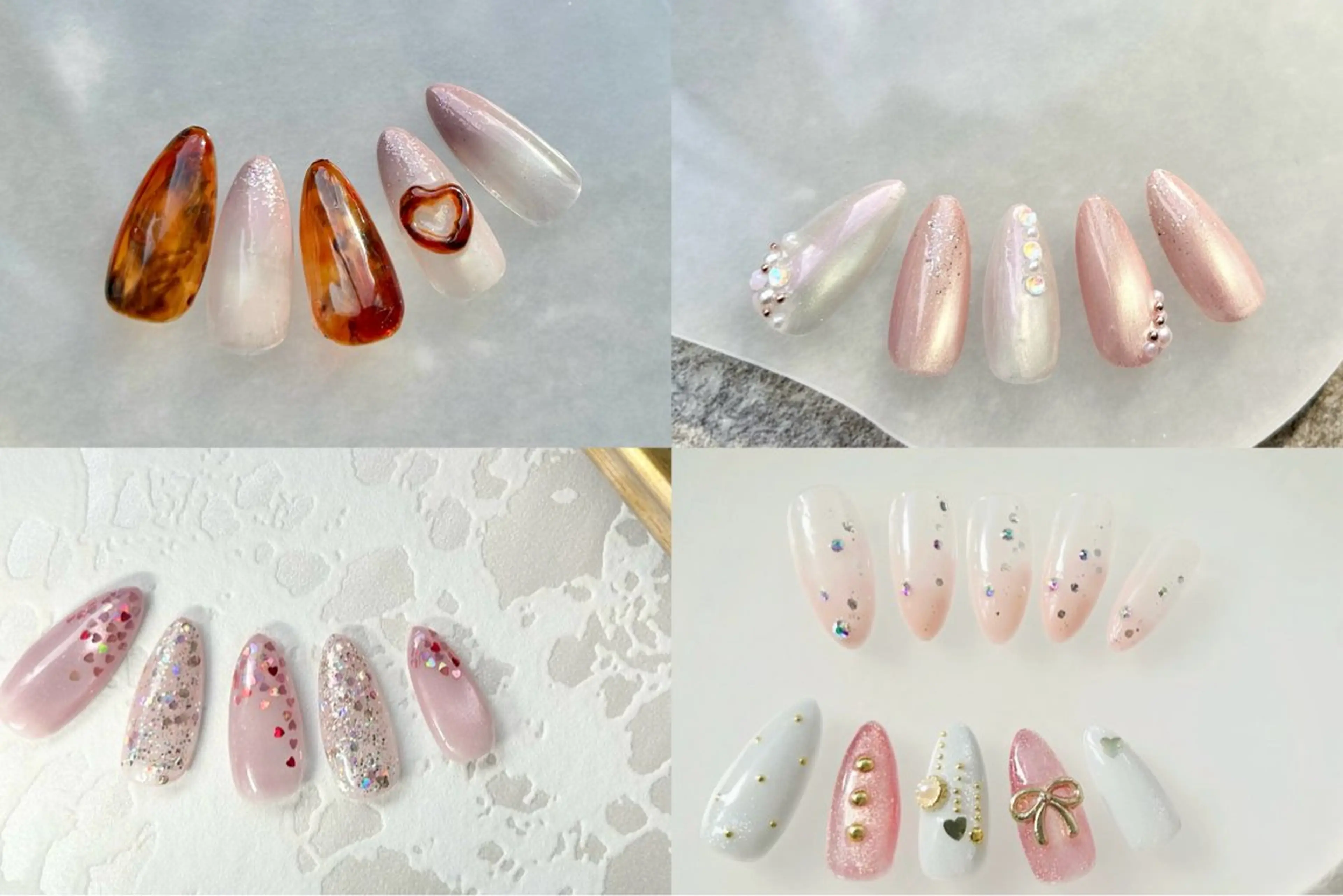 🍑韓国っぽデザインコース（サンプルから選択）¥3,500​〜​¥4,000 【技術向上の為のモデルメニュー】の写真