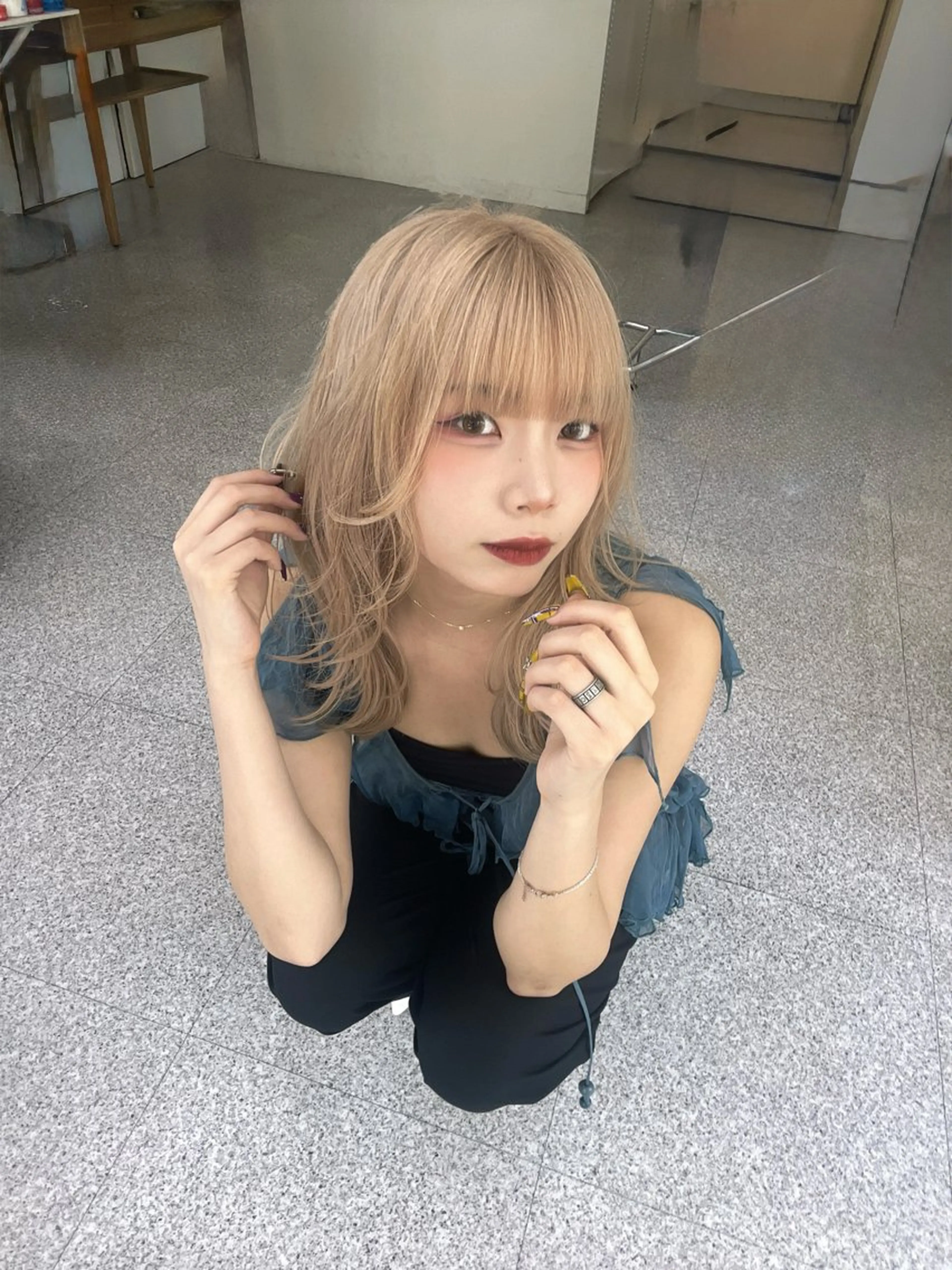 セミロング カラー カット ヘアカラー トリートメント ウルフレイヤー エクステ/kokiのヘアスタイル