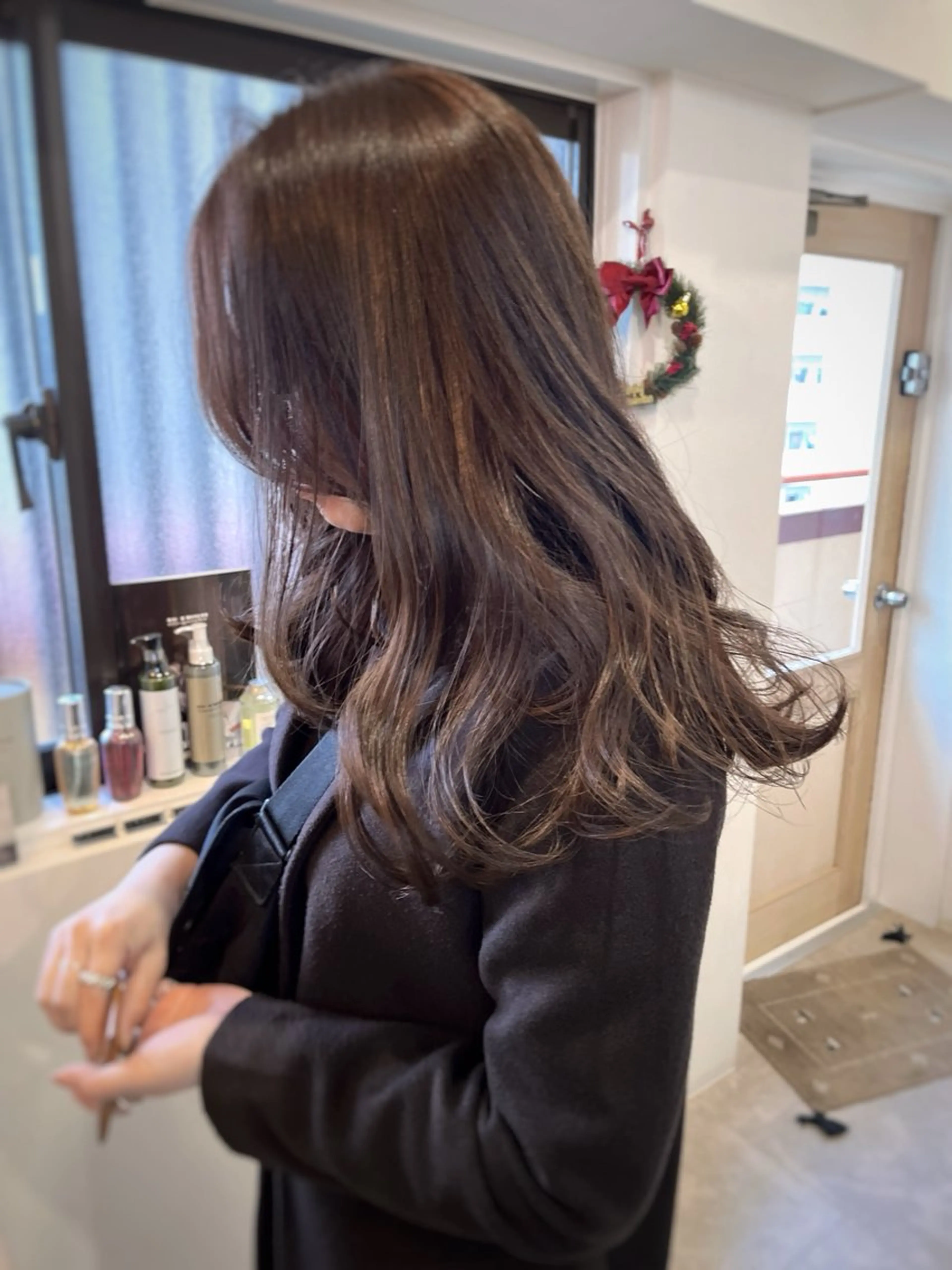 ロング カラー ブラウンカラー ラベンダーカラー 下石怜子/レイヤー カット/透明感カラーのヘアスタイル
