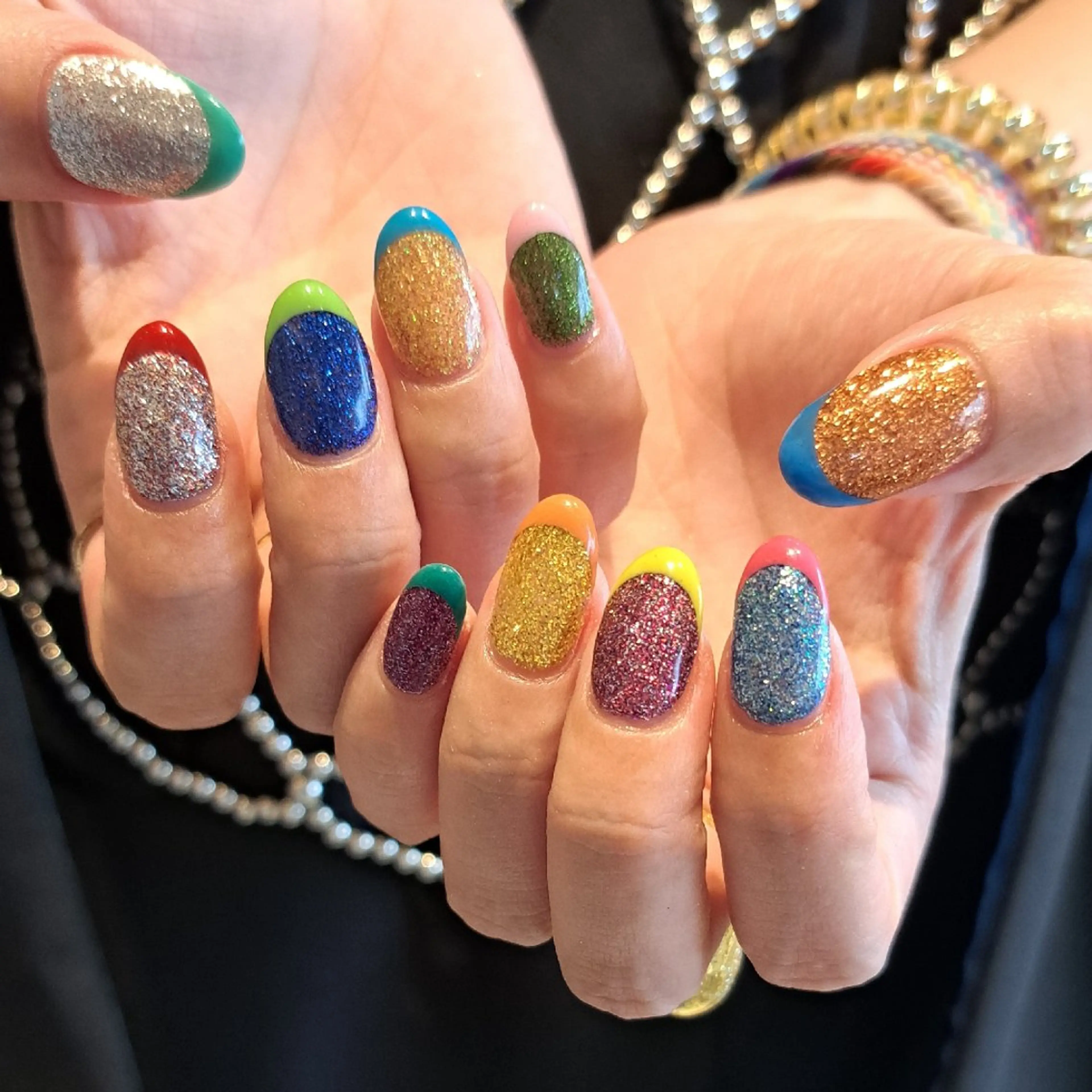 ネイル アートネイル フレンチネイル ジェルネイル ラメ(グリッター) 持ち込み Nail mood /アートし放題のネイルデザイン