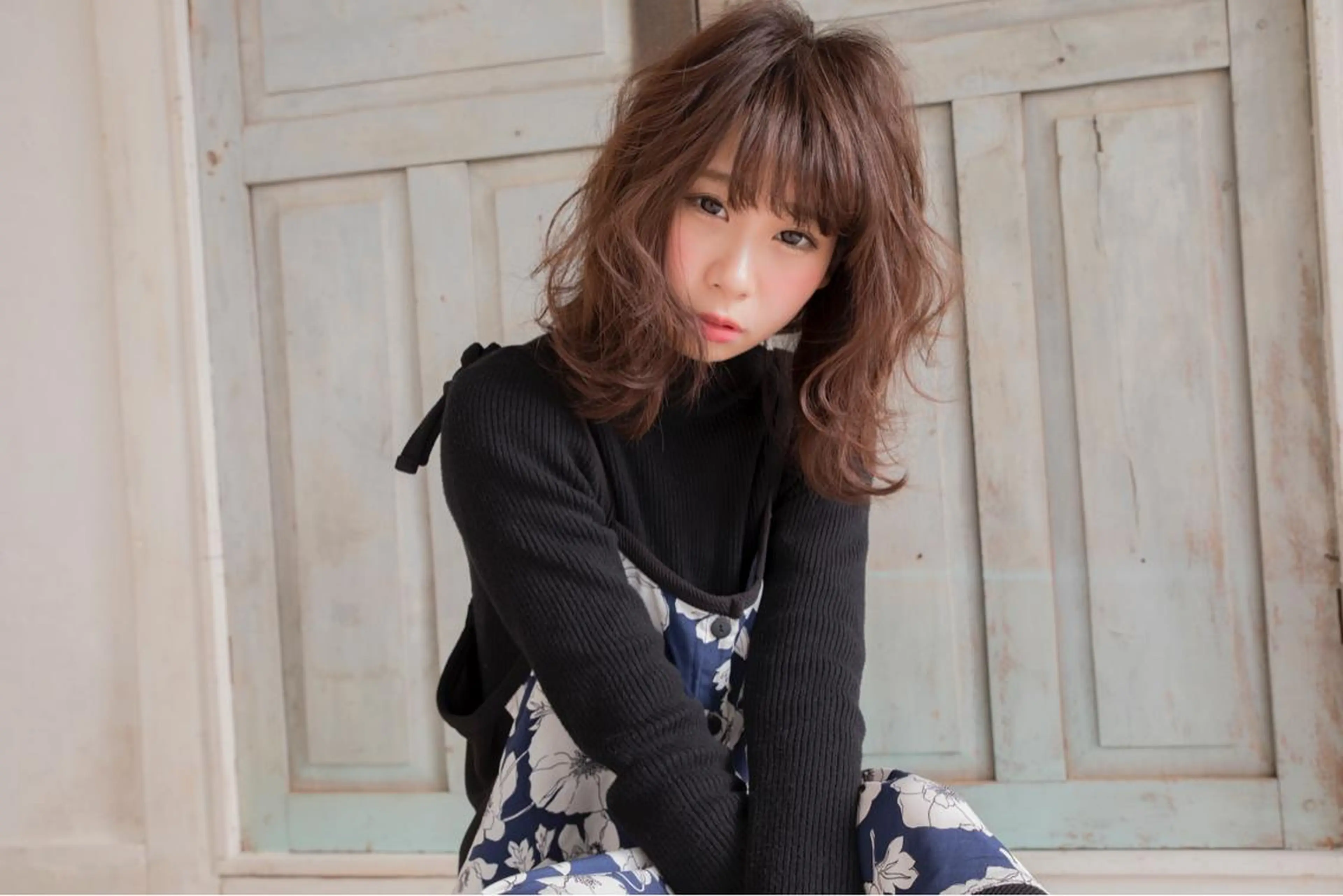 セミロング カラー パーマ 【全席個室サロン】 NUMBER 天王寺のヘアスタイル