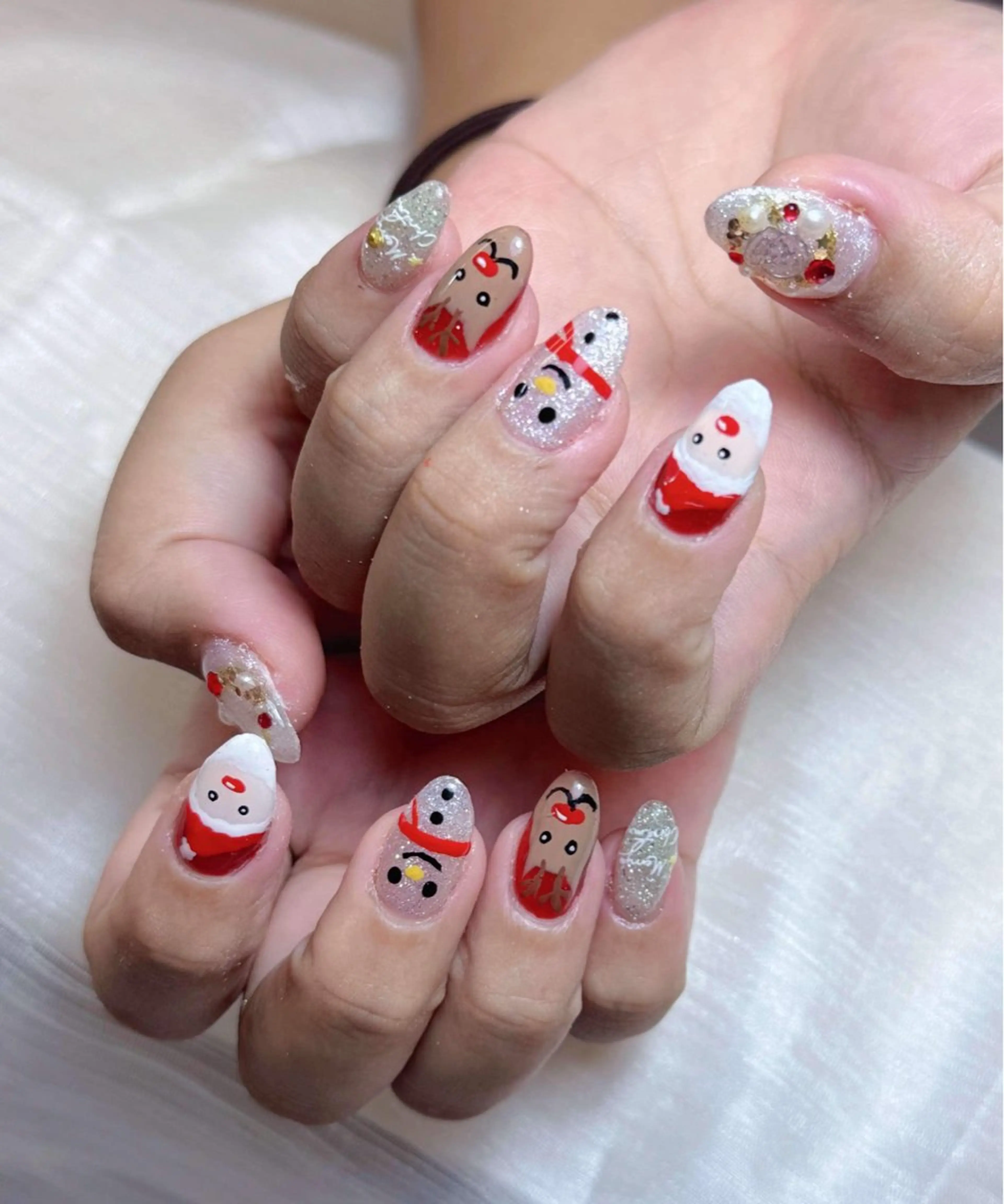 ネイル チークネイル フレンチネイル ジェルネイル ガラスフレンチ 韓国ネイル Anh Nail 歌舞伎町のネイルデザイン