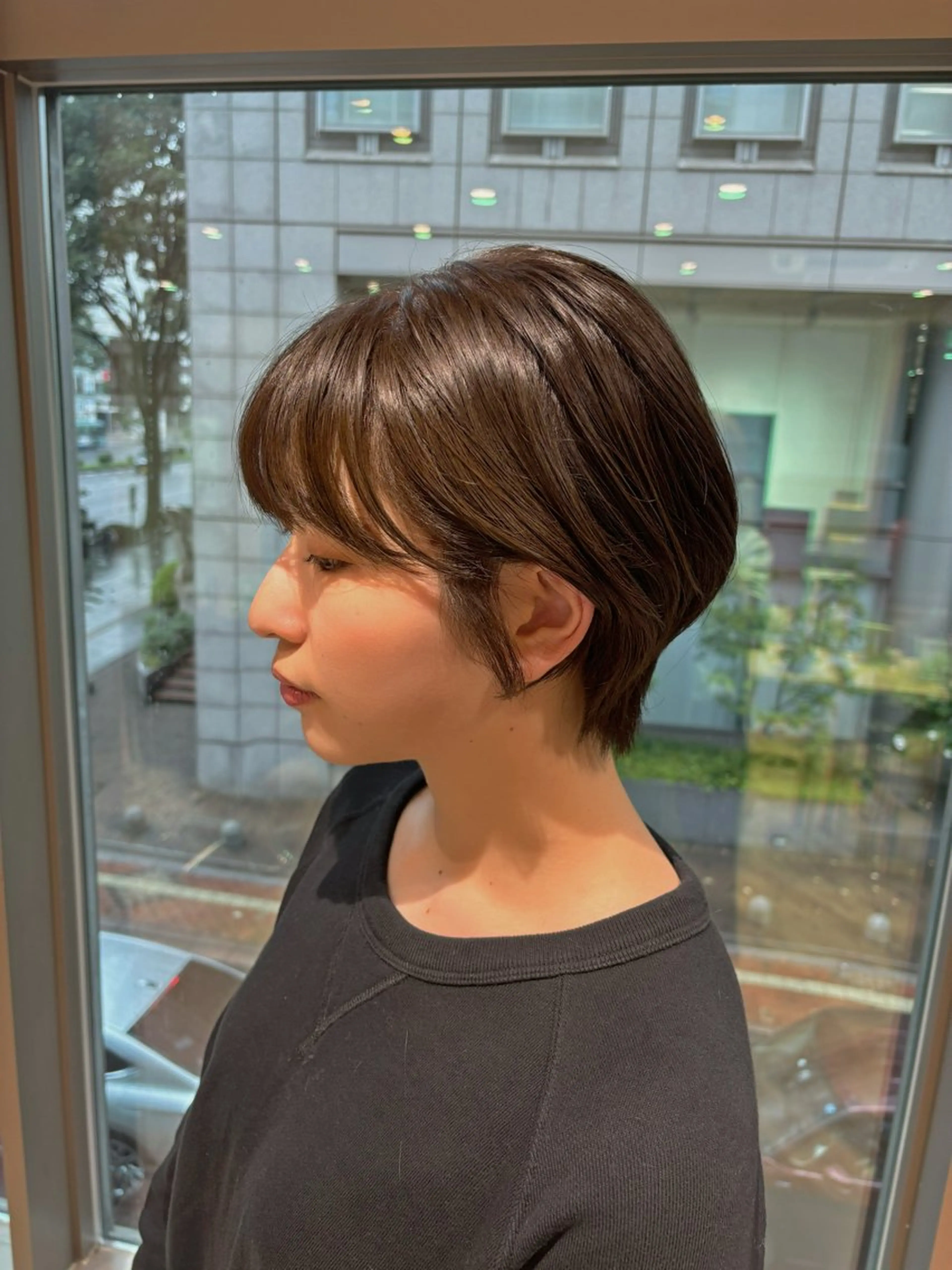 ショート カラー グレージュ カット ヘアカラー 優衣/パーマ/レイヤ ー/似合わせカラーのヘアスタイル