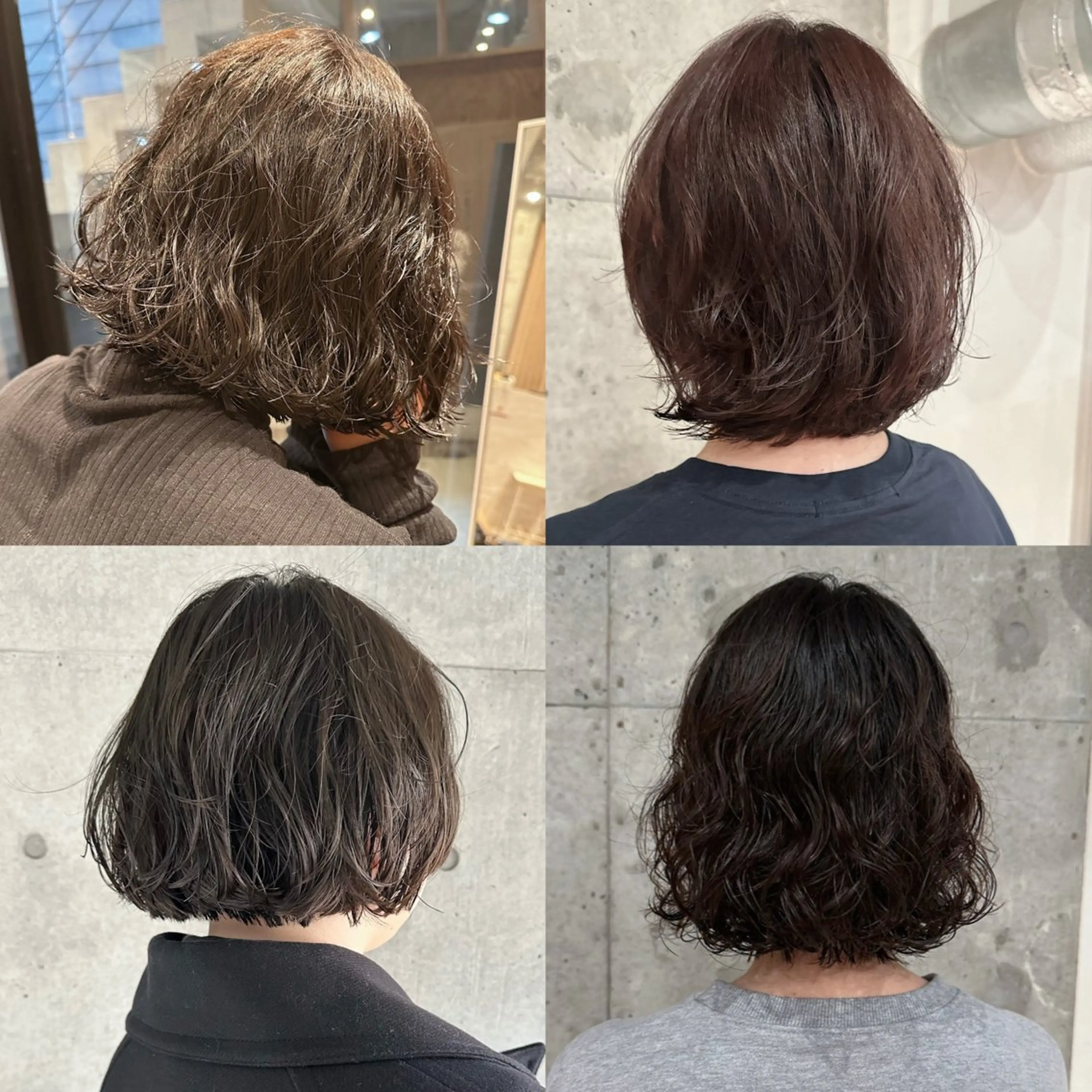 ミディアム パーマ ミディアムパーマ ボブ ニュアンスパーマ カット パーマ トリートメント ヘッドスパ ヘアセット ボブ/レイヤー/ニュ アンスパーマ/小夏のヘアスタイル