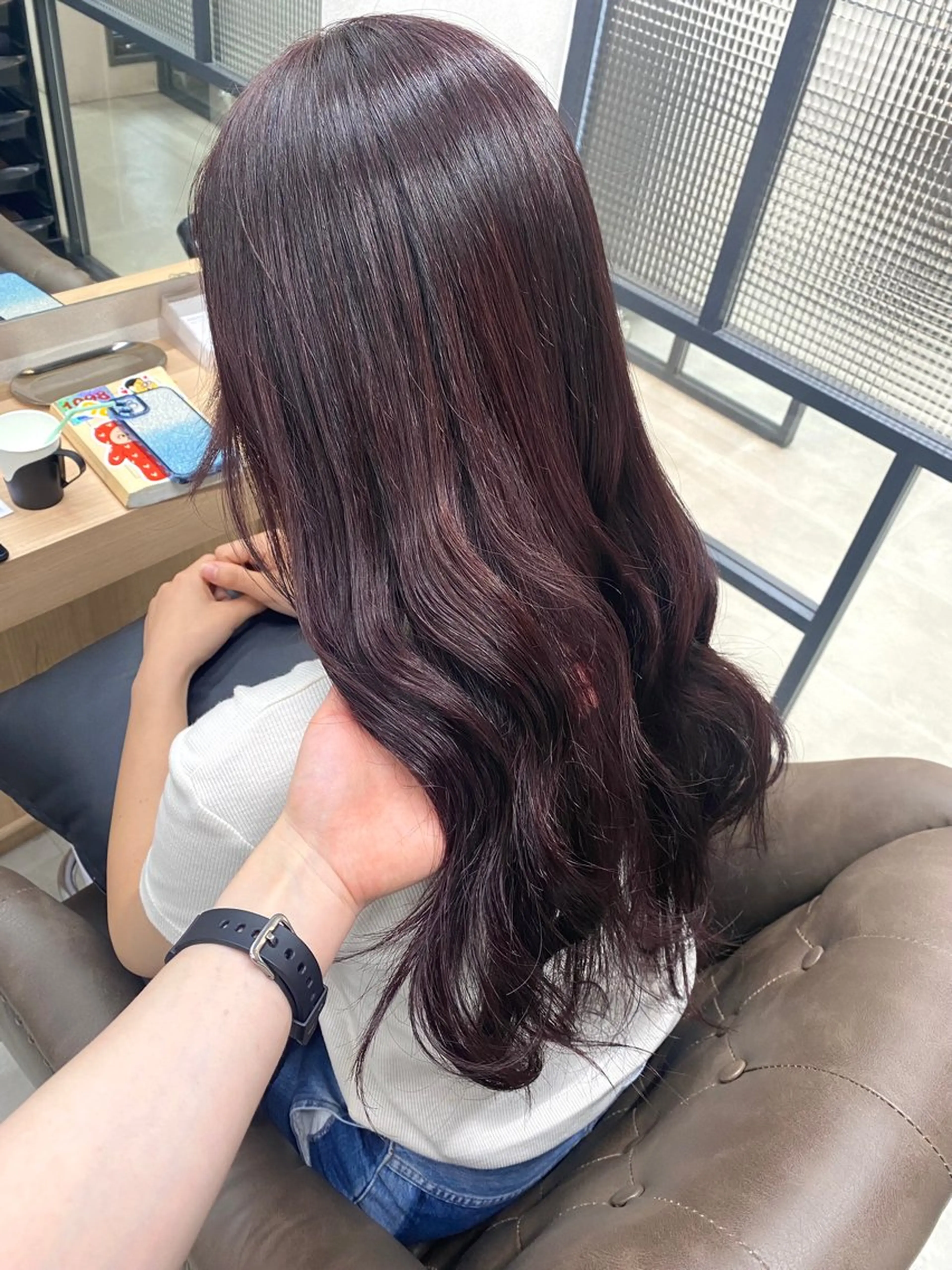 ロング ピンクラベンダー カット ヘアカラー トリートメント HARUKA🍒 tocca天王寺のヘアスタイル